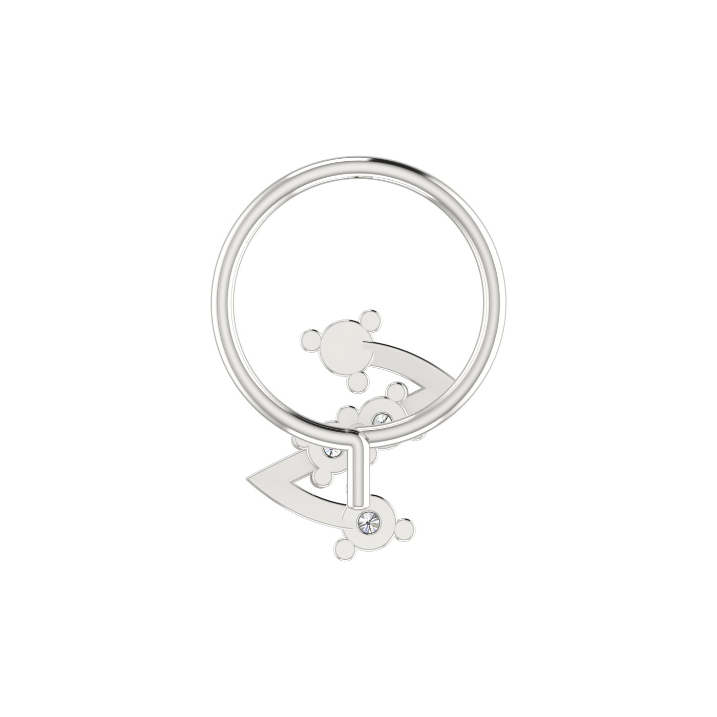 Twinkling Cascade Spark Design 0.07ct Lab Grown Diamond Nose Pin