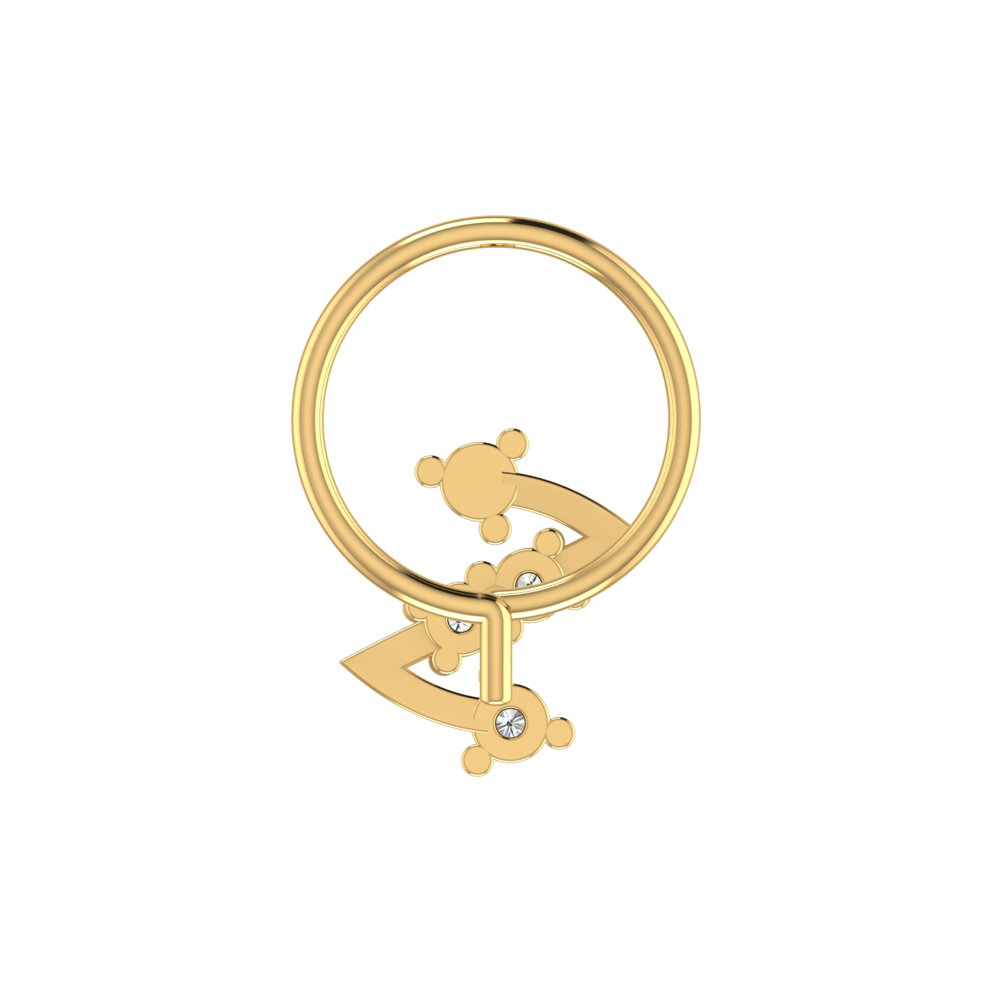 Twinkling Cascade Spark Design 0.07ct Lab Grown Diamond Nose Pin