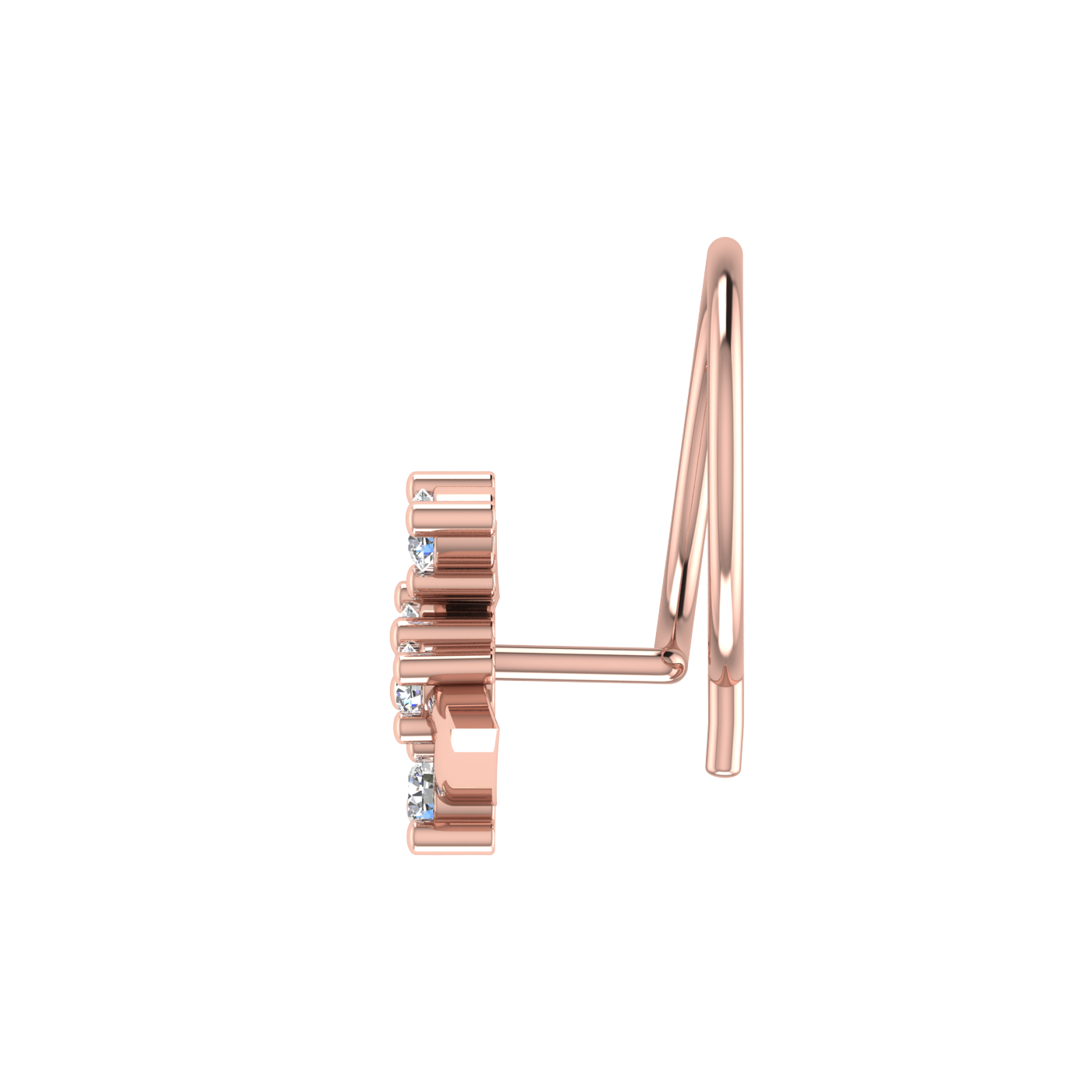 Twinkling Cascade Spark Design 0.07ct Lab Grown Diamond Nose Pin
