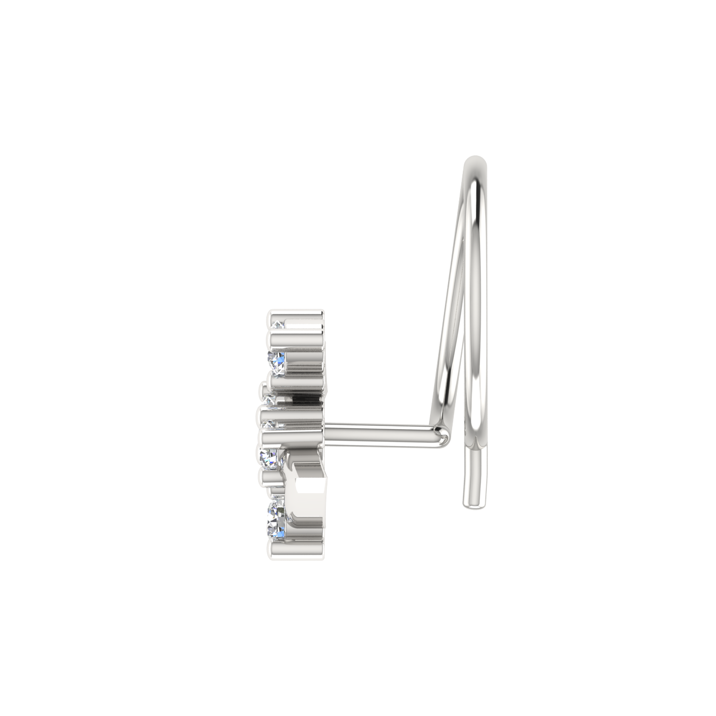 Twinkling Cascade Spark Design 0.07ct Lab Grown Diamond Nose Pin