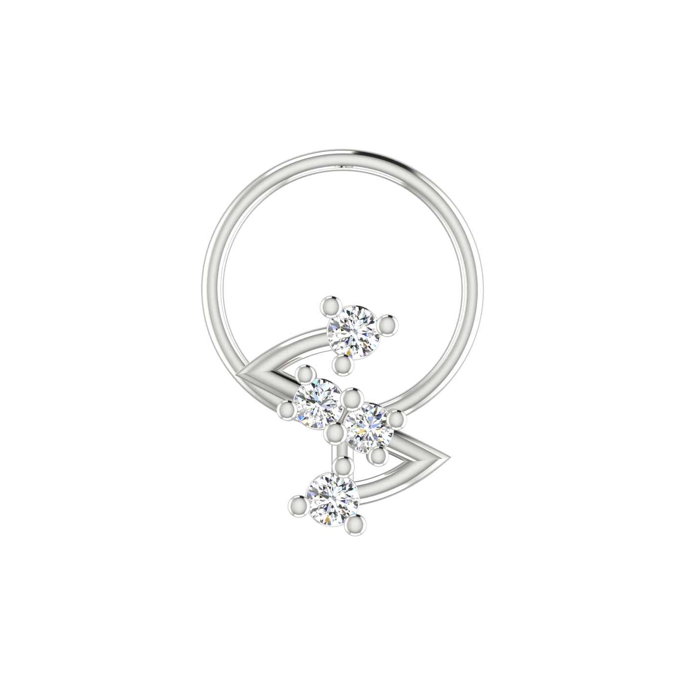 Twinkling Cascade Spark Design 0.07ct Lab Grown Diamond Nose Pin