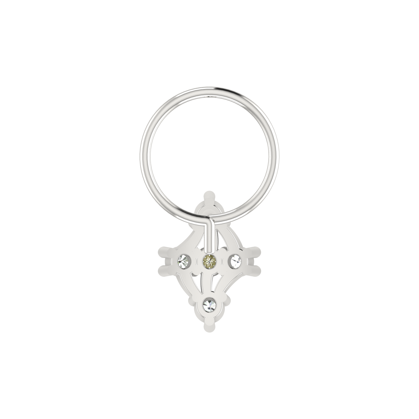 14K Gold Rhombus Diamond Cluster Design  0.1ct Lab Grown Diamond Nose Pin