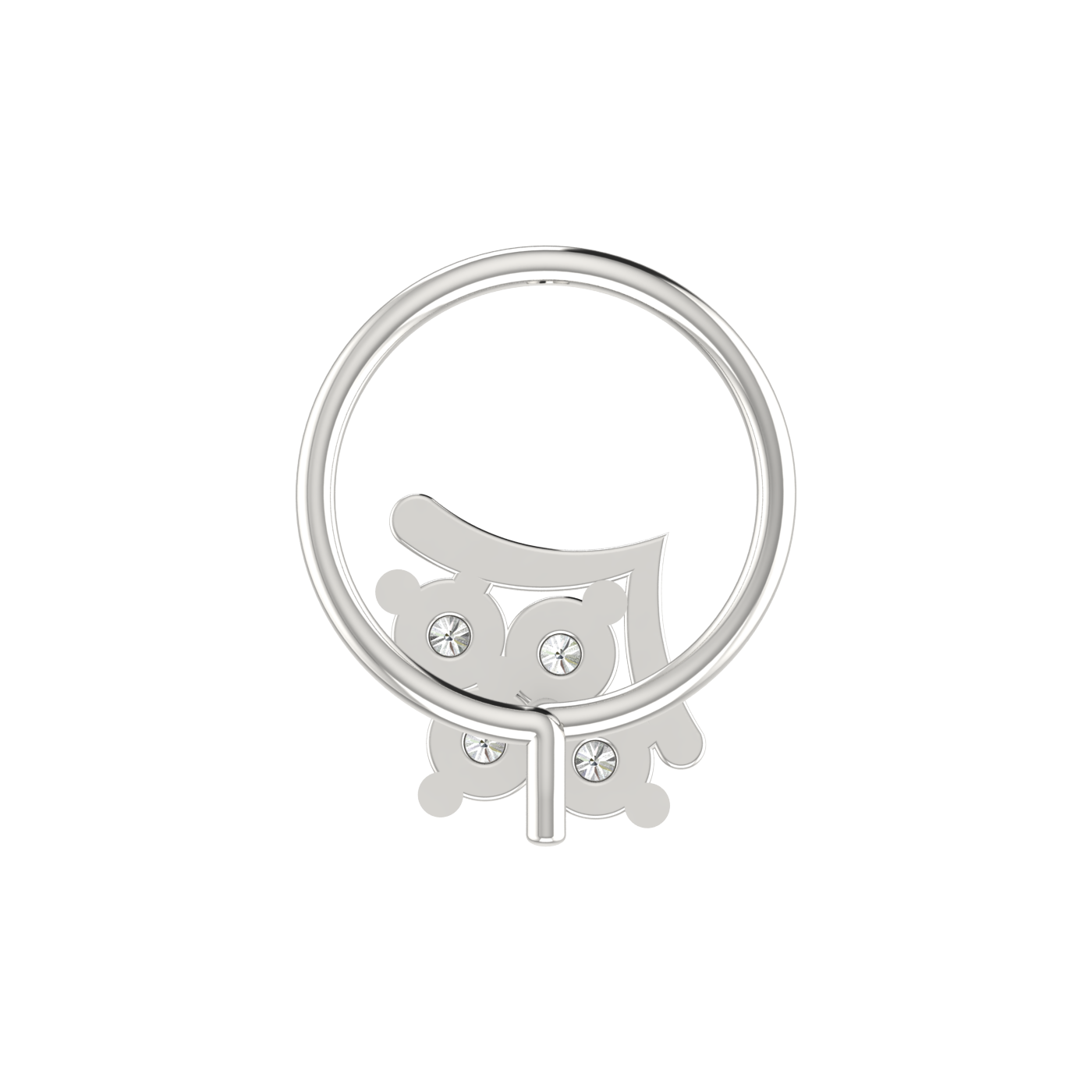 14K Gold Floral and Leaf-Inspired Design 0.08ct Lab Grown Diamond Nose Pin
