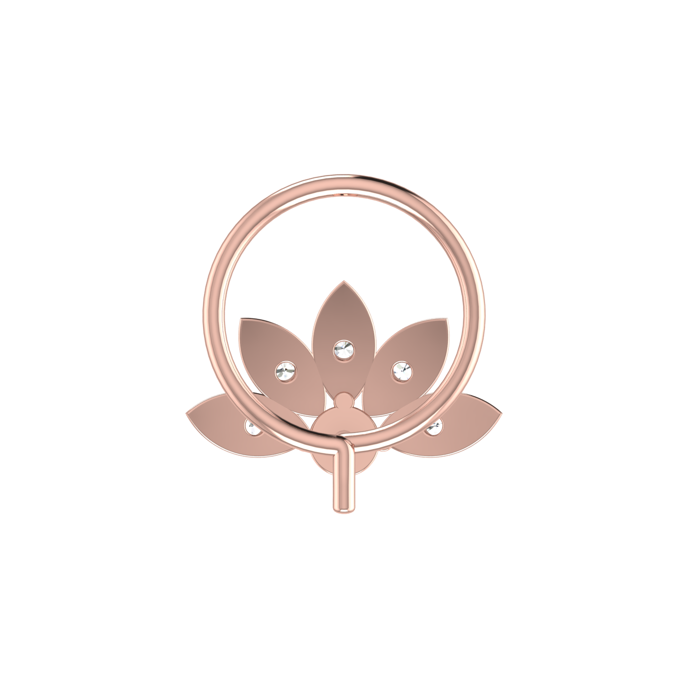 0.08 Ct Lab Grown Diamond Nose Pin Floral Design