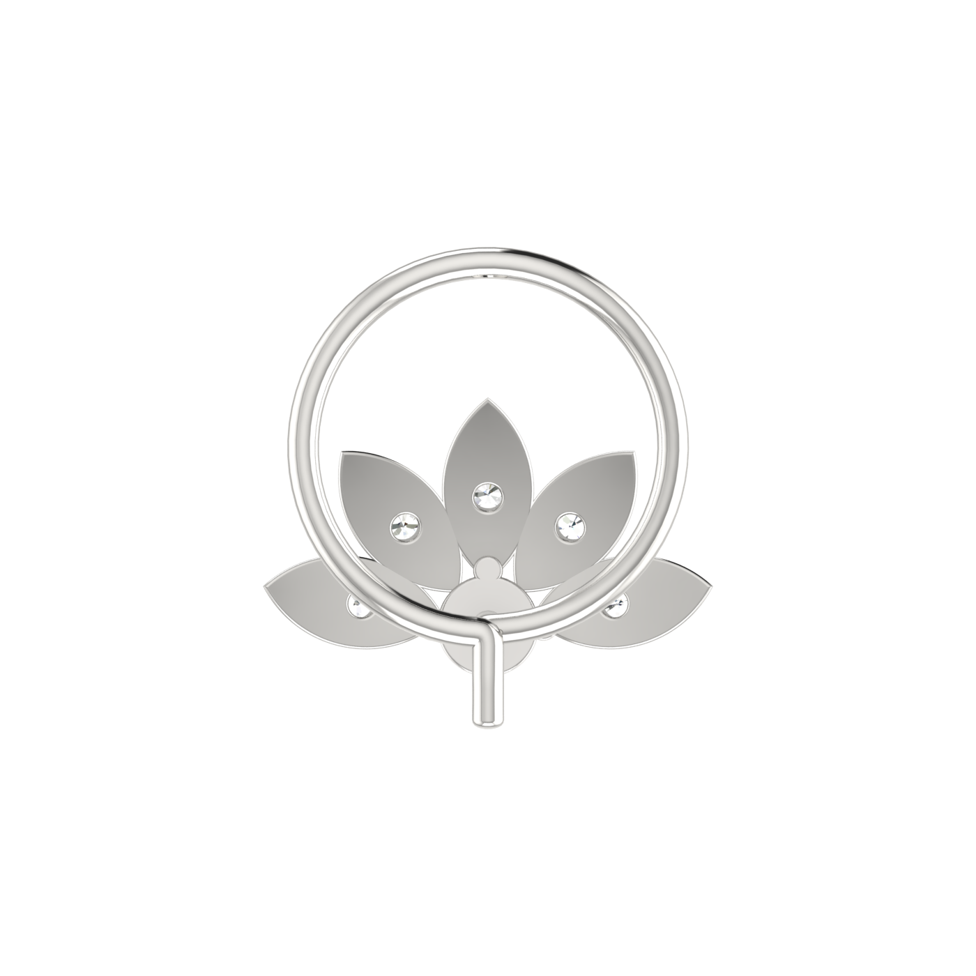0.08 Ct Lab Grown Diamond Nose Pin Floral Design