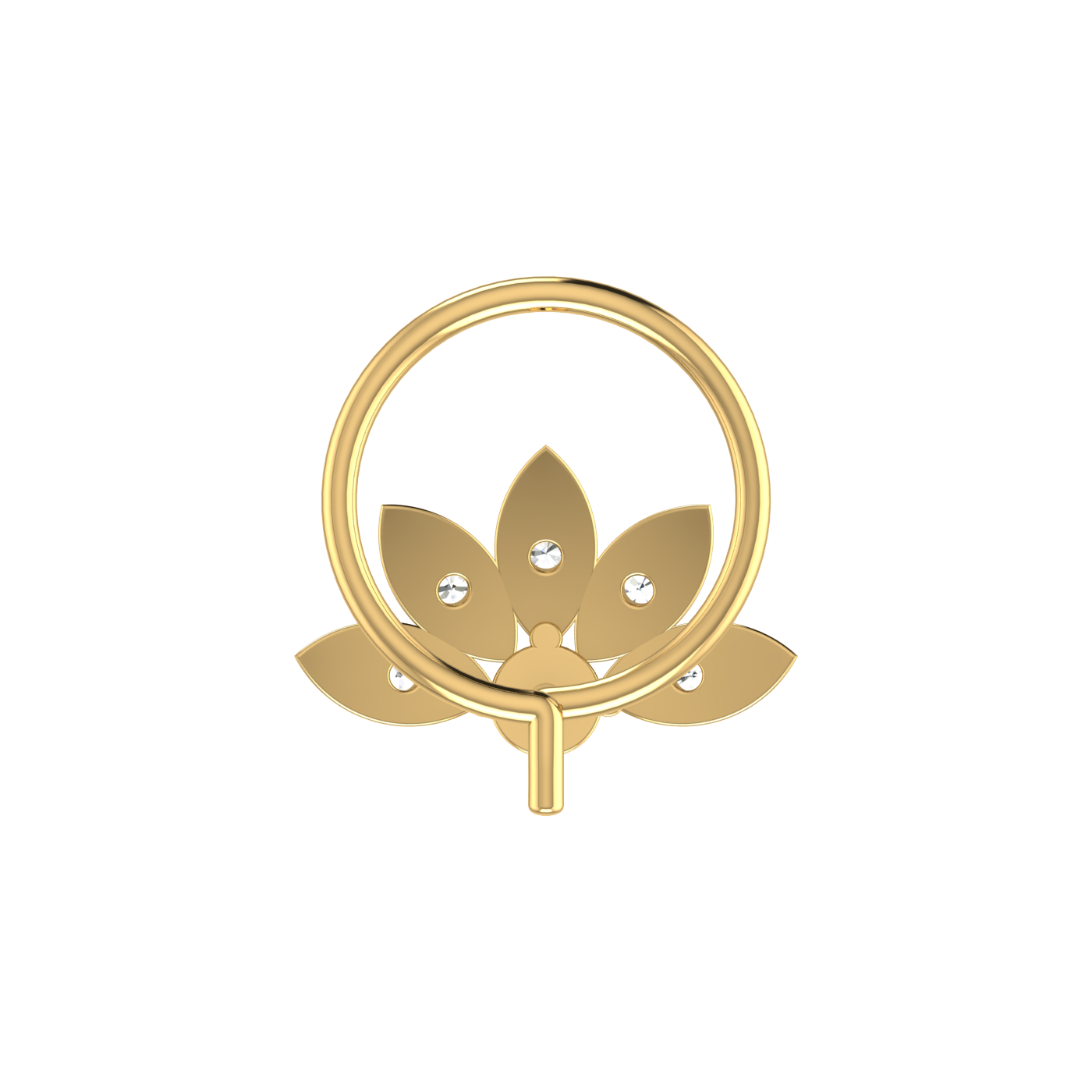 0.08 Ct Lab Grown Diamond Nose Pin Floral Design