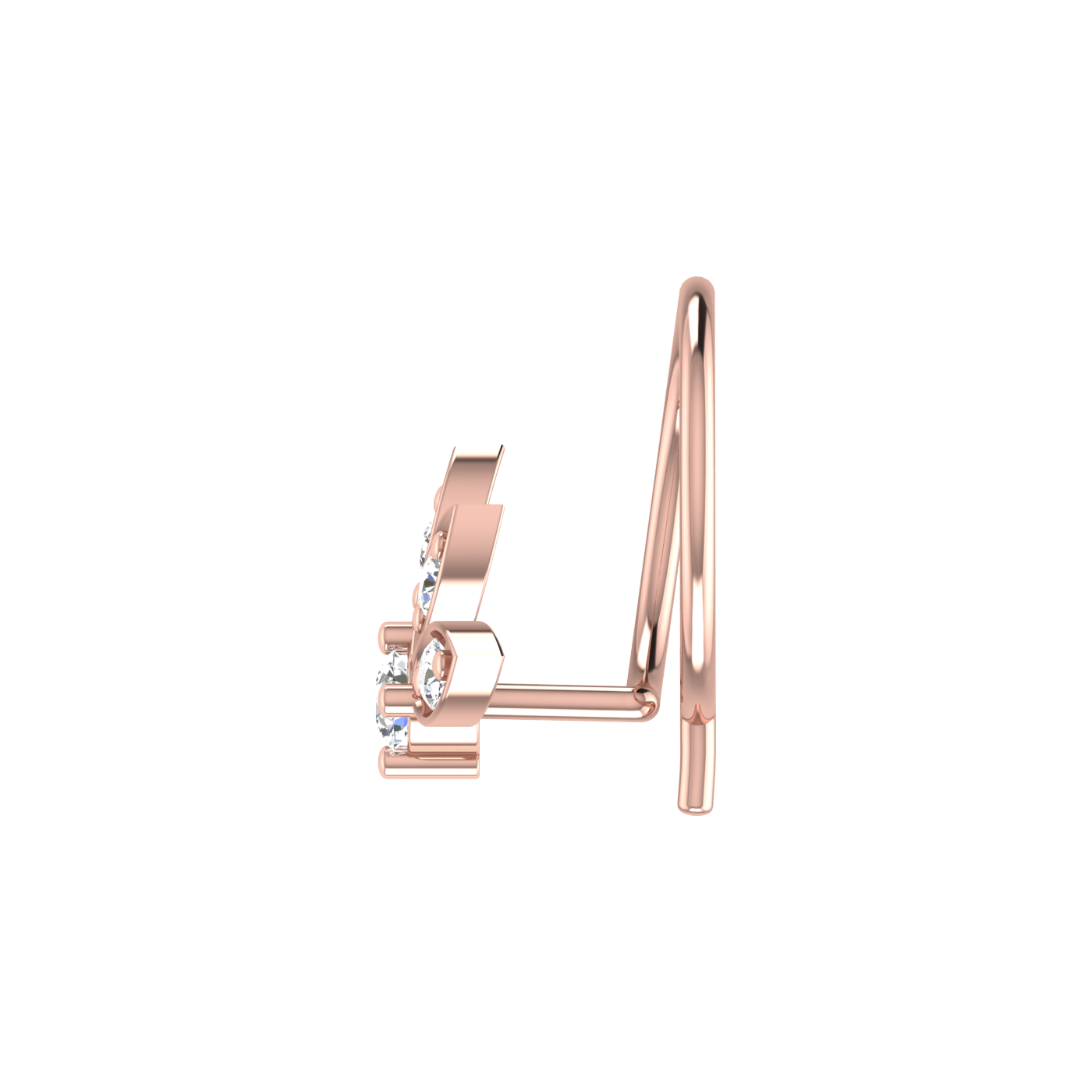 0.08 Ct Lab Grown Diamond Nose Pin Floral Design