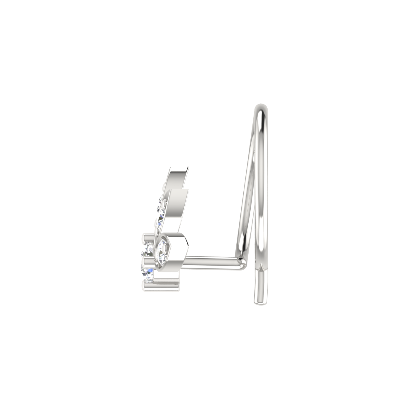 0.08 Ct Lab Grown Diamond Nose Pin Floral Design