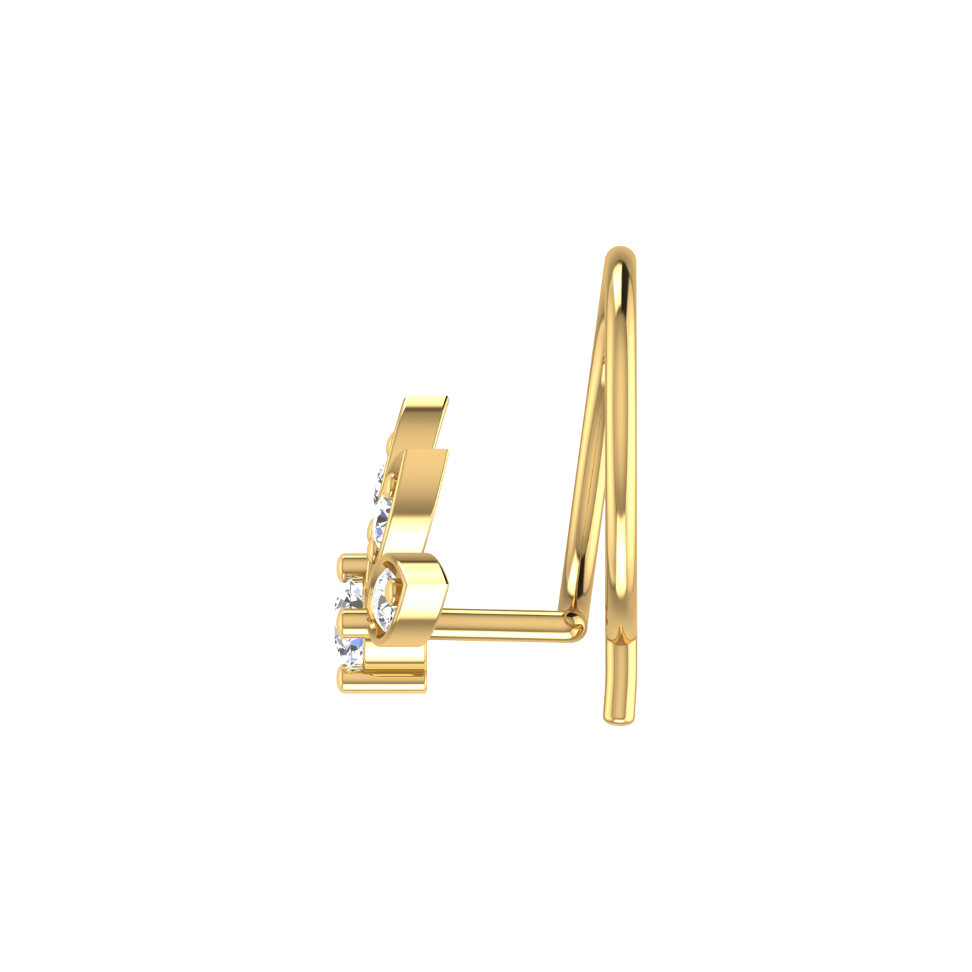 0.08 Ct Lab Grown Diamond Nose Pin Floral Design