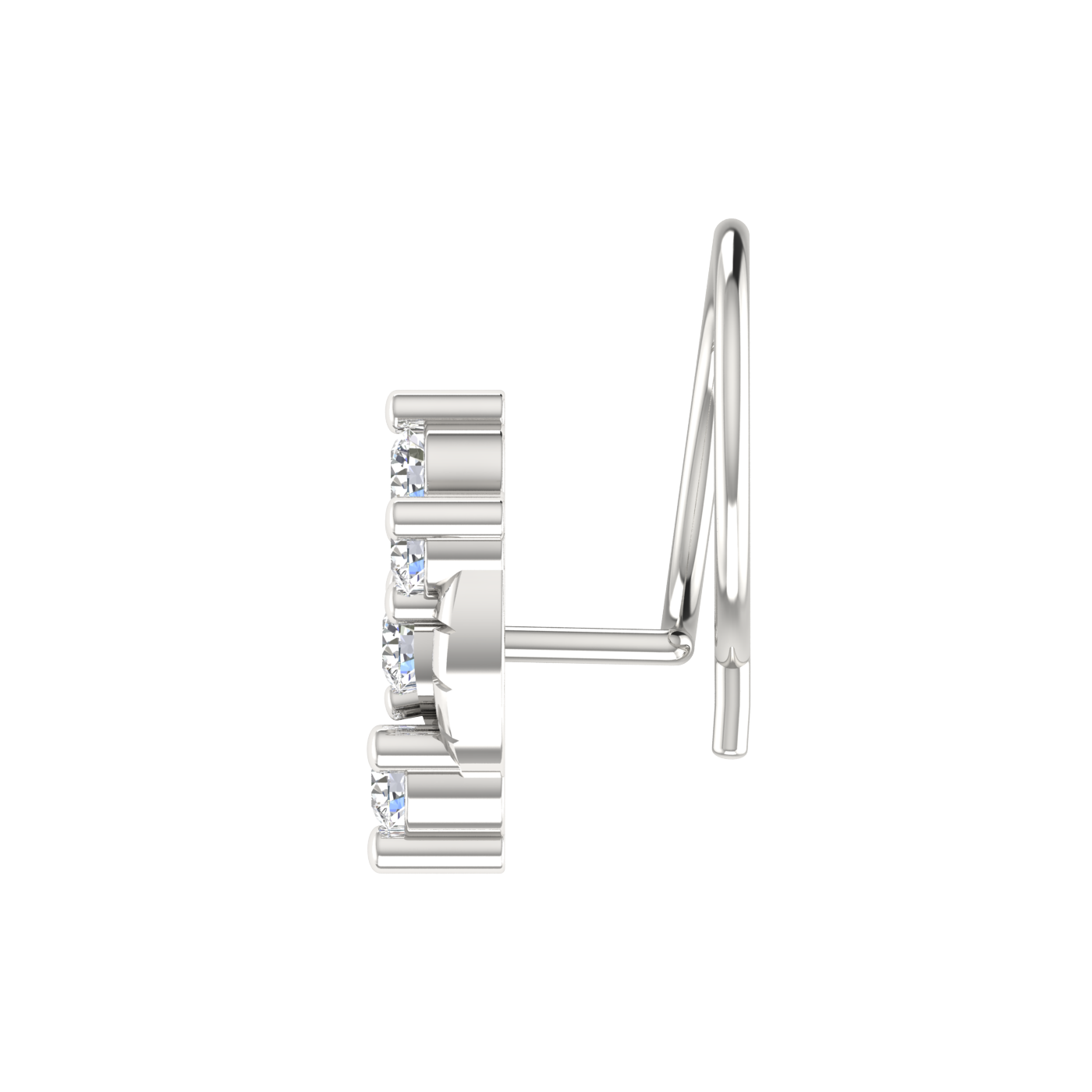 14K Gold Floral & Cluster Design 0.11ct Lab Grown Diamond Nose Pin