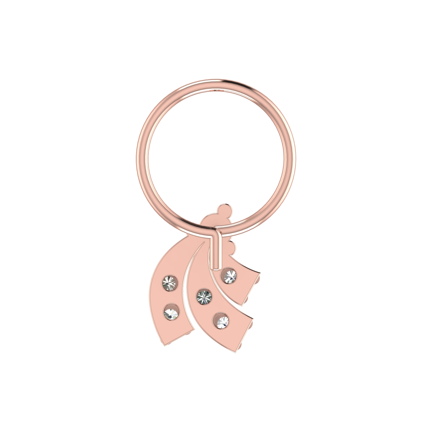 14K Gold Cluster & Floral Design 0.12ct Lab Grown Diamond Nose Pin