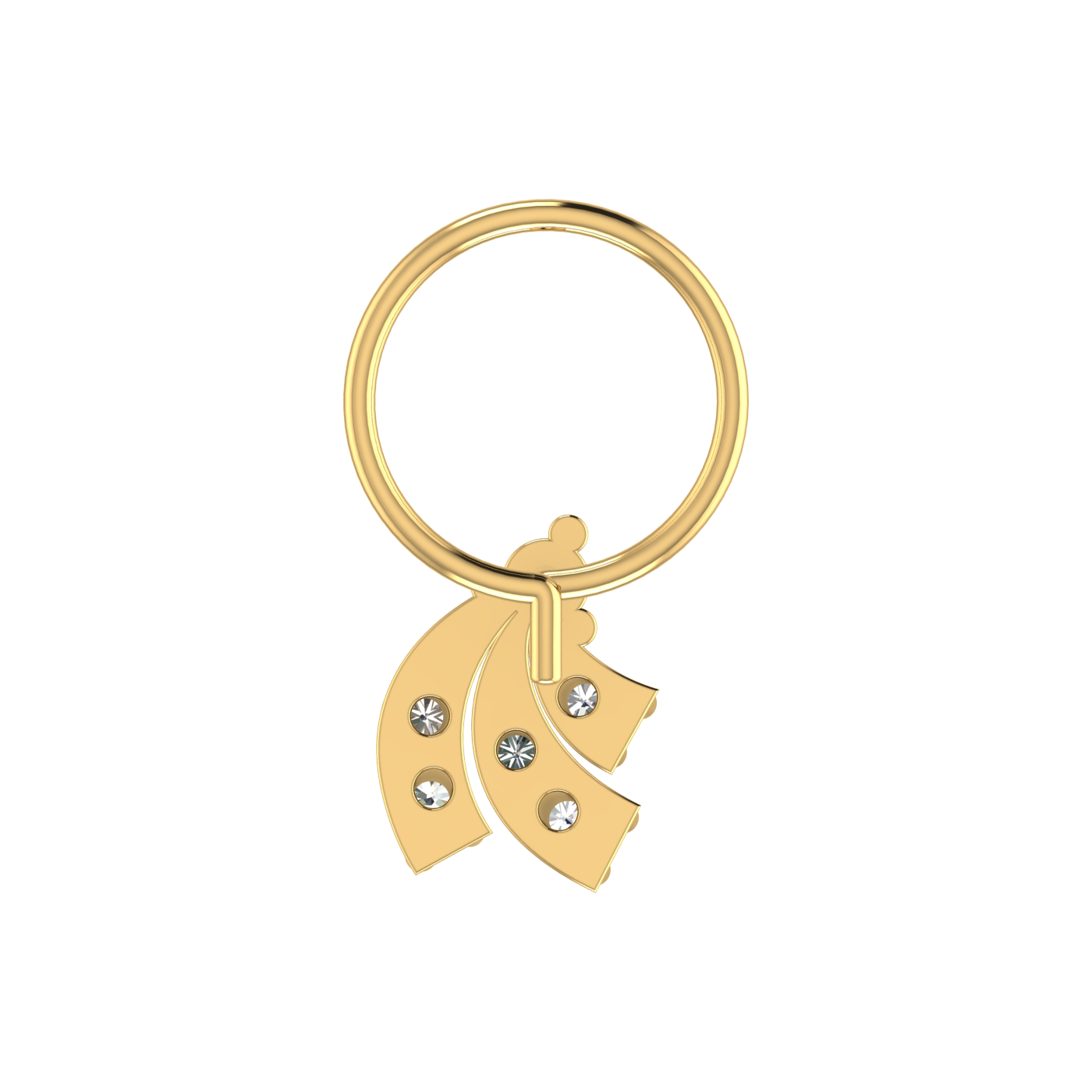 14K Gold Cluster & Floral Design 0.12ct Lab Grown Diamond Nose Pin