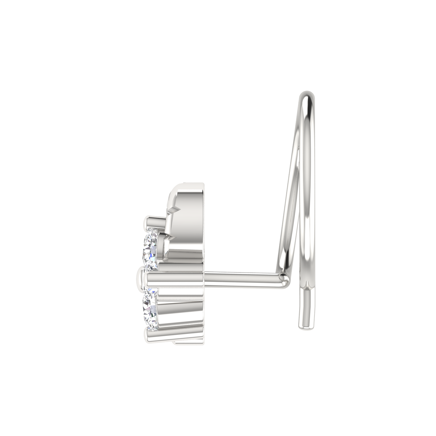 14K Gold Blossom Glow Design 0.08ct Lab Grown Diamond Nose Pin