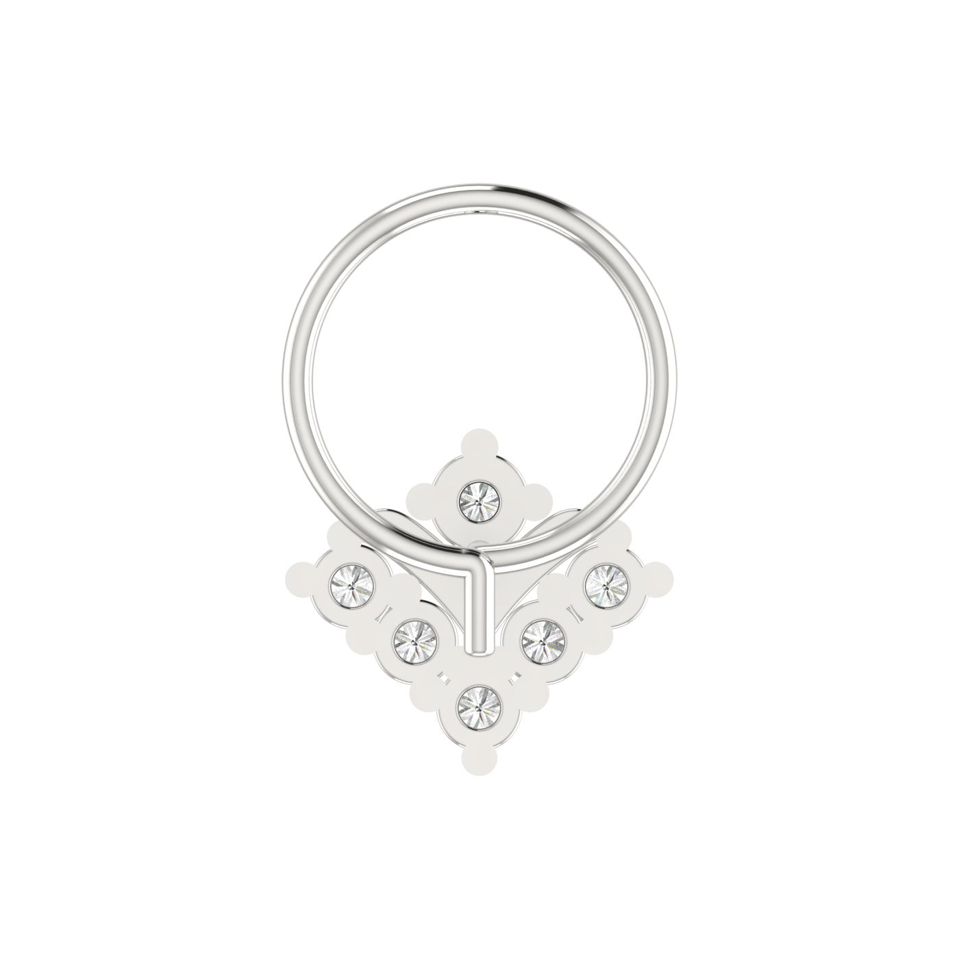 14K Gold Regal Radiance Design 0.13ct Lab Grown Diamond Nose Pin