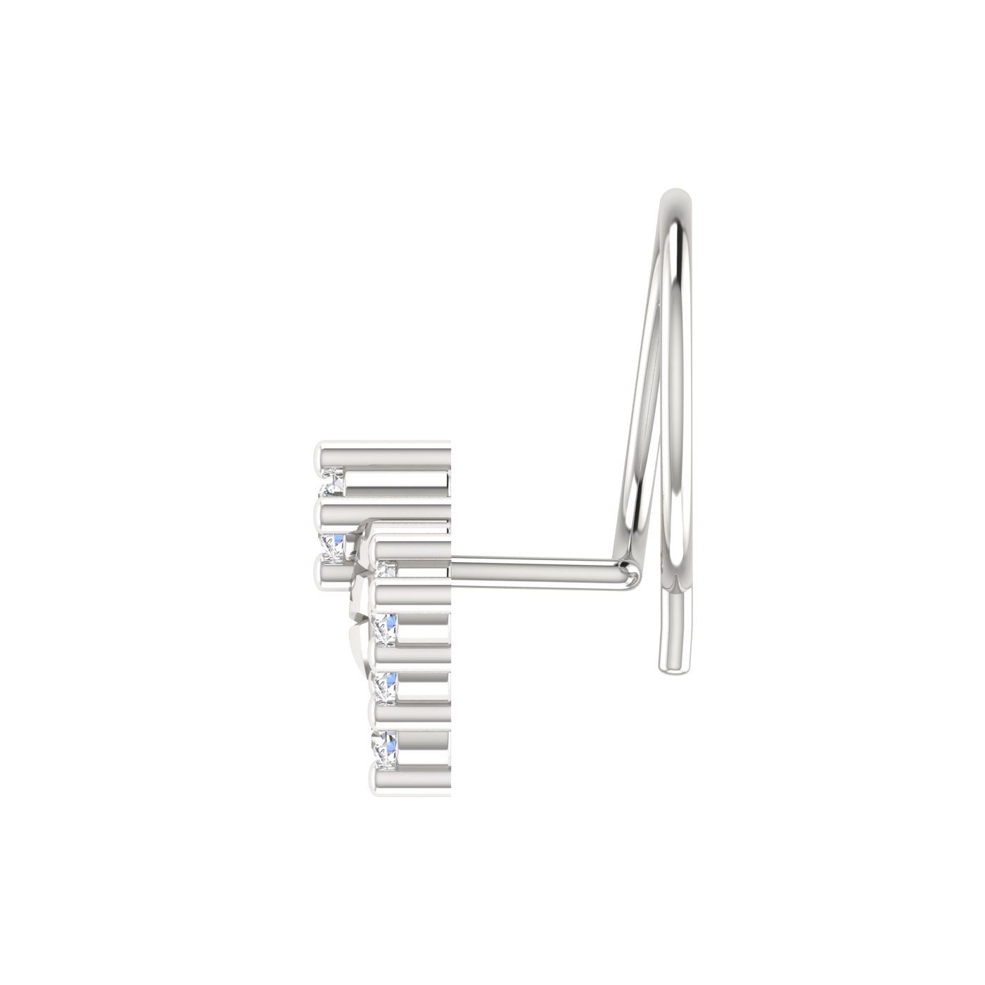 14K Gold Regal Radiance Design 0.13ct Lab Grown Diamond Nose Pin