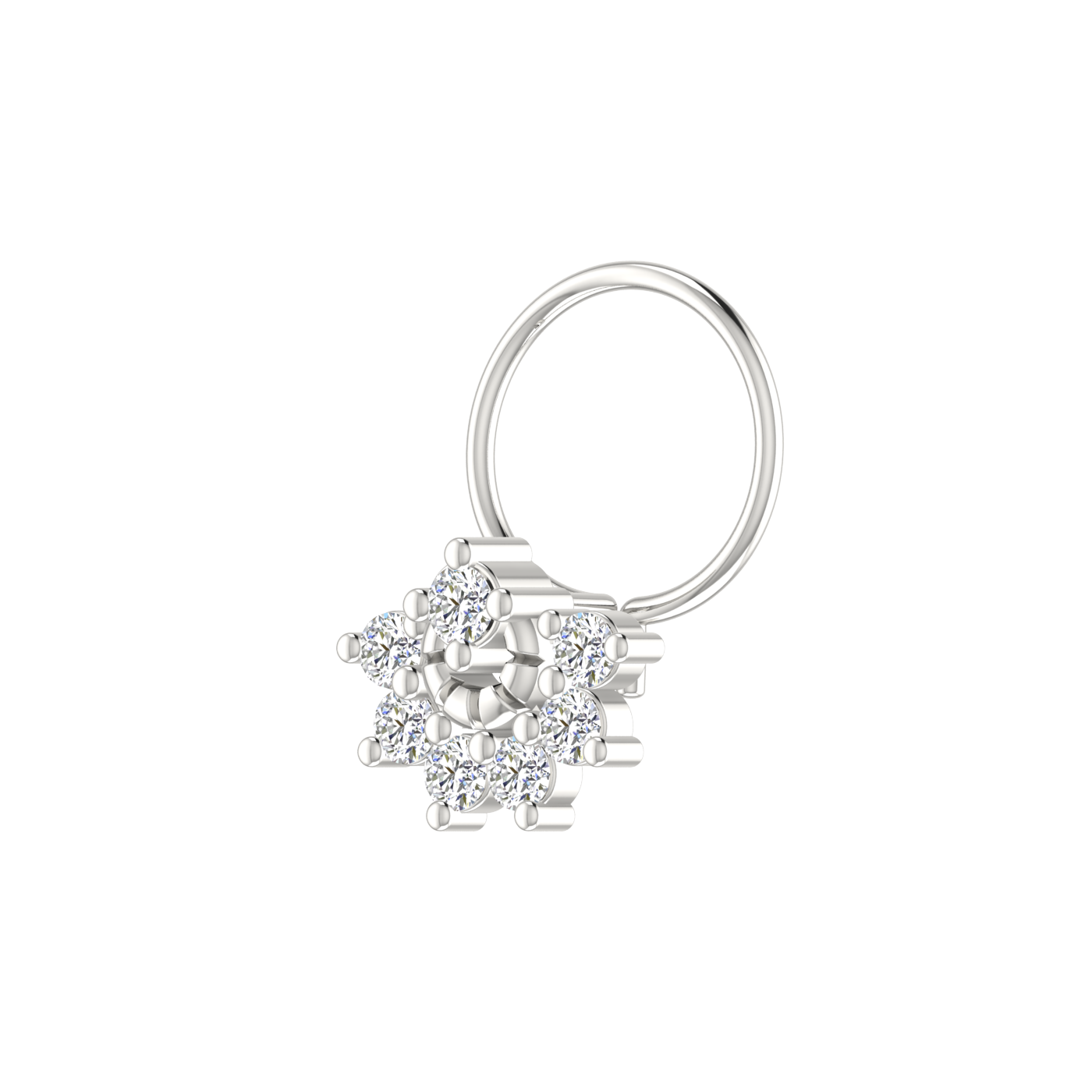 14K Gold Eternal Blossom Design 0.15ct Lab Grown Diamond Nose Pin