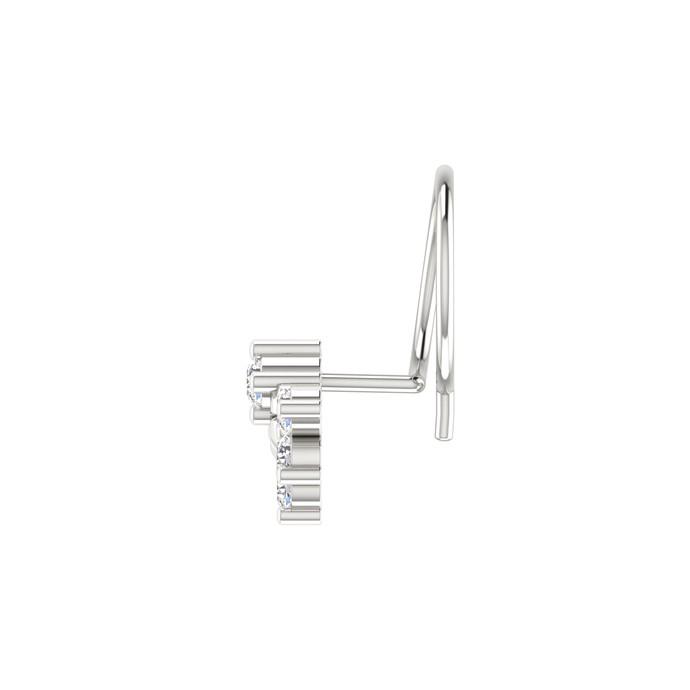 14K Gold Eternal Blossom Design 0.15ct Lab Grown Diamond Nose Pin