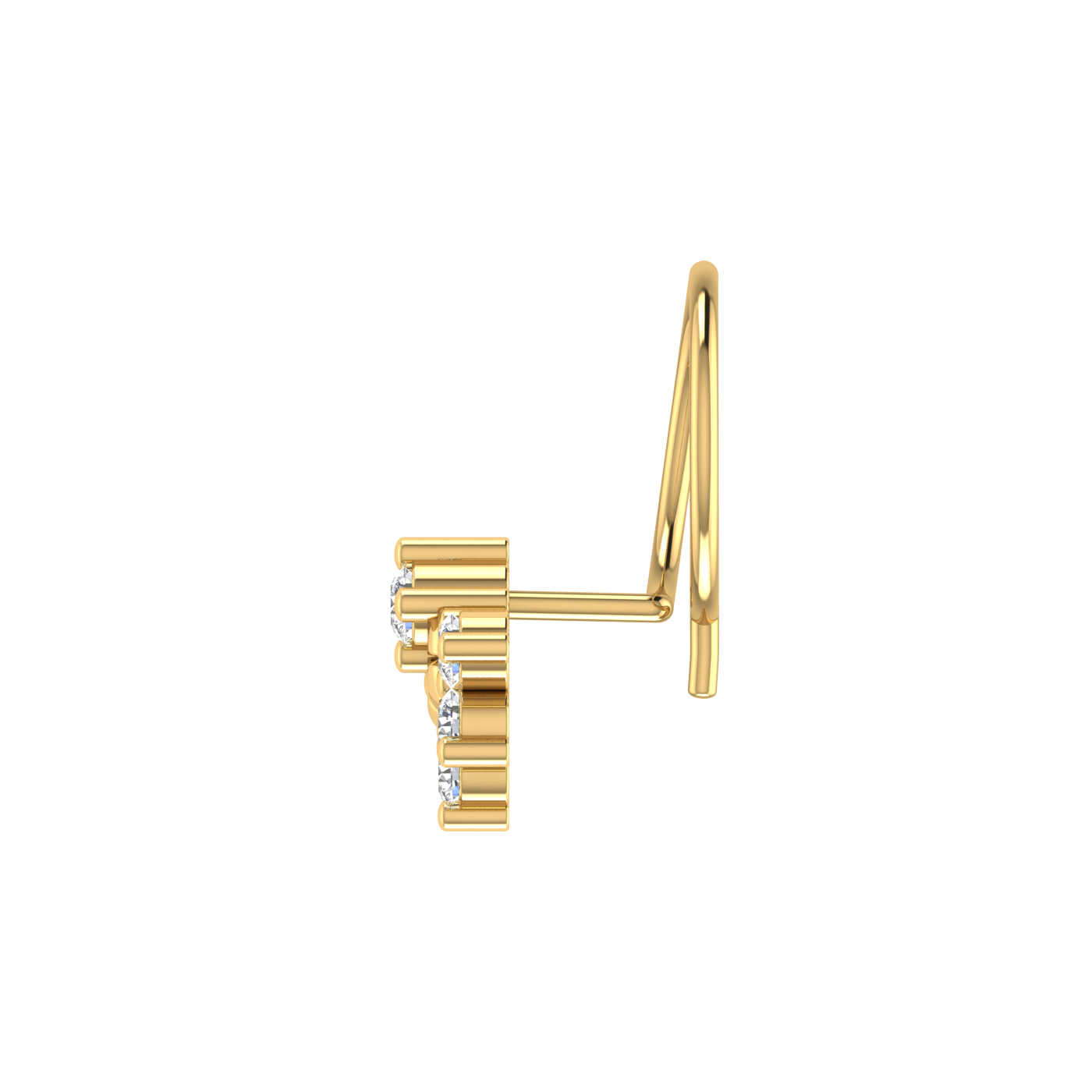 14K Gold Eternal Blossom Design 0.15ct Lab Grown Diamond Nose Pin
