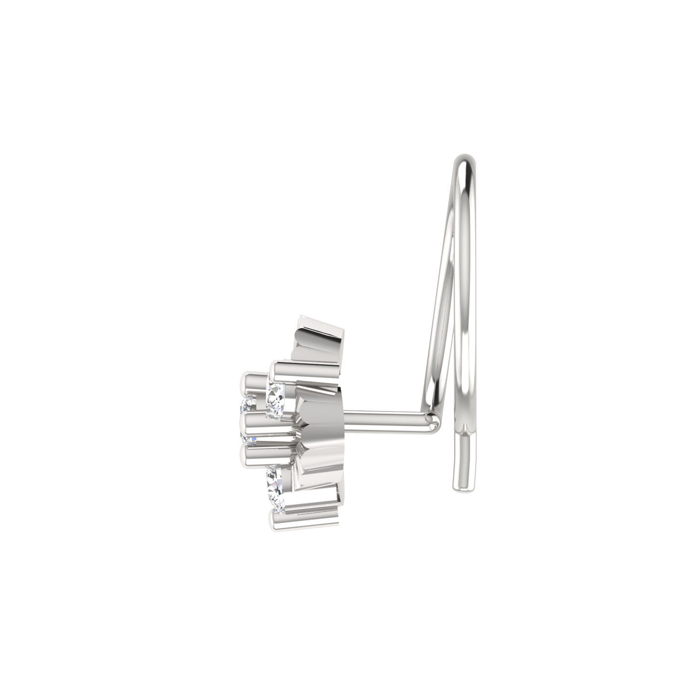 14K Gold Sunburst Elegance Design 0.09ct Lab Grown Diamond Nose Pin