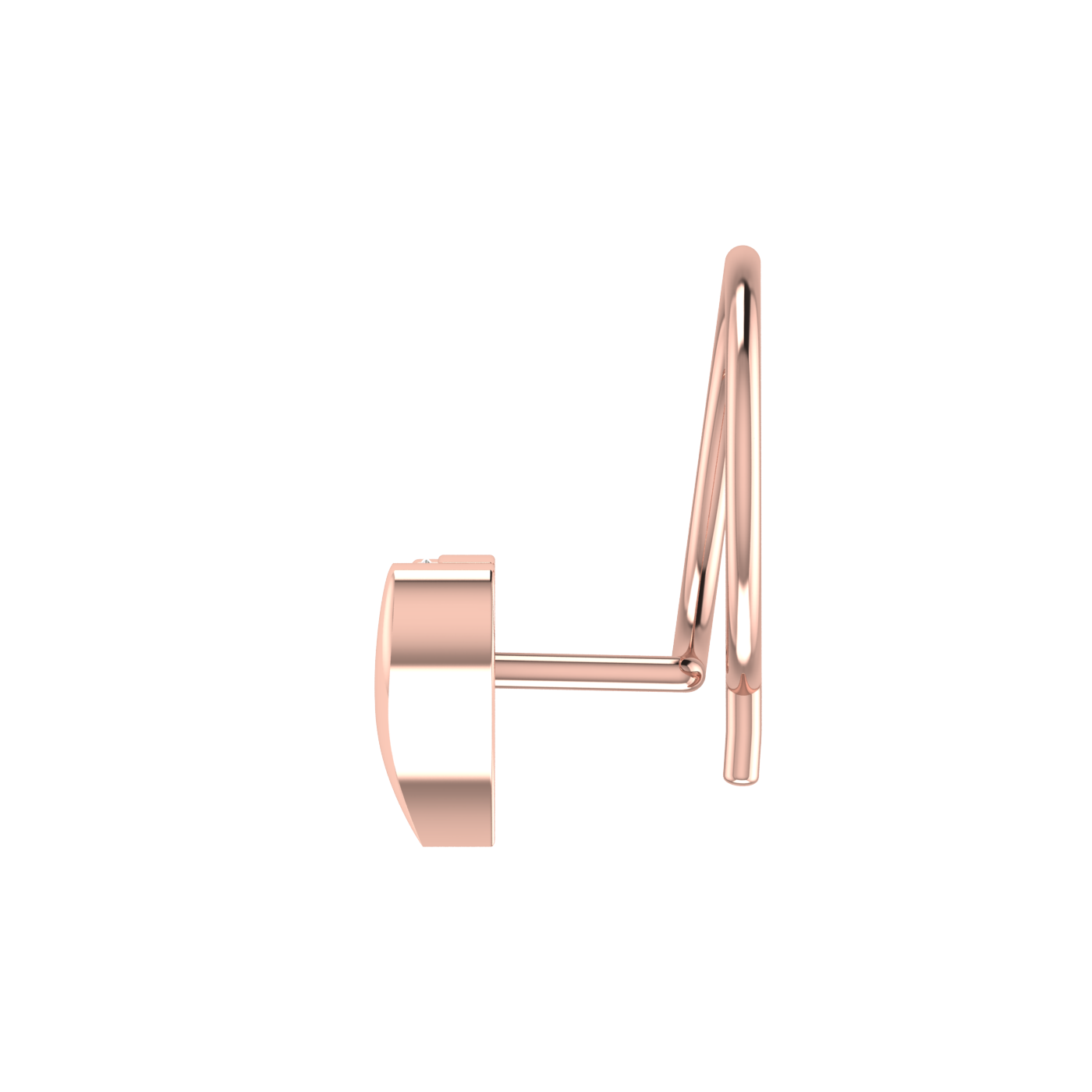 14K Gold Graceful Wave Design 0.054ct Lab Grown Diamond Nose Pin
