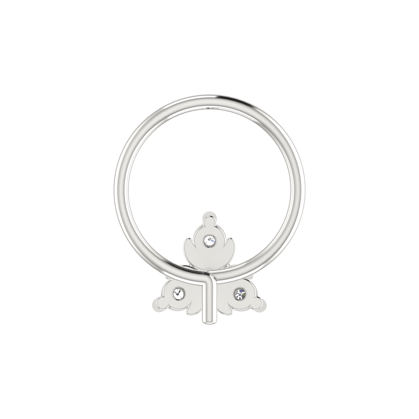 14K Gold Moonbeam Glow Design 0.045ct Lab Grown Diamond Nose Pin