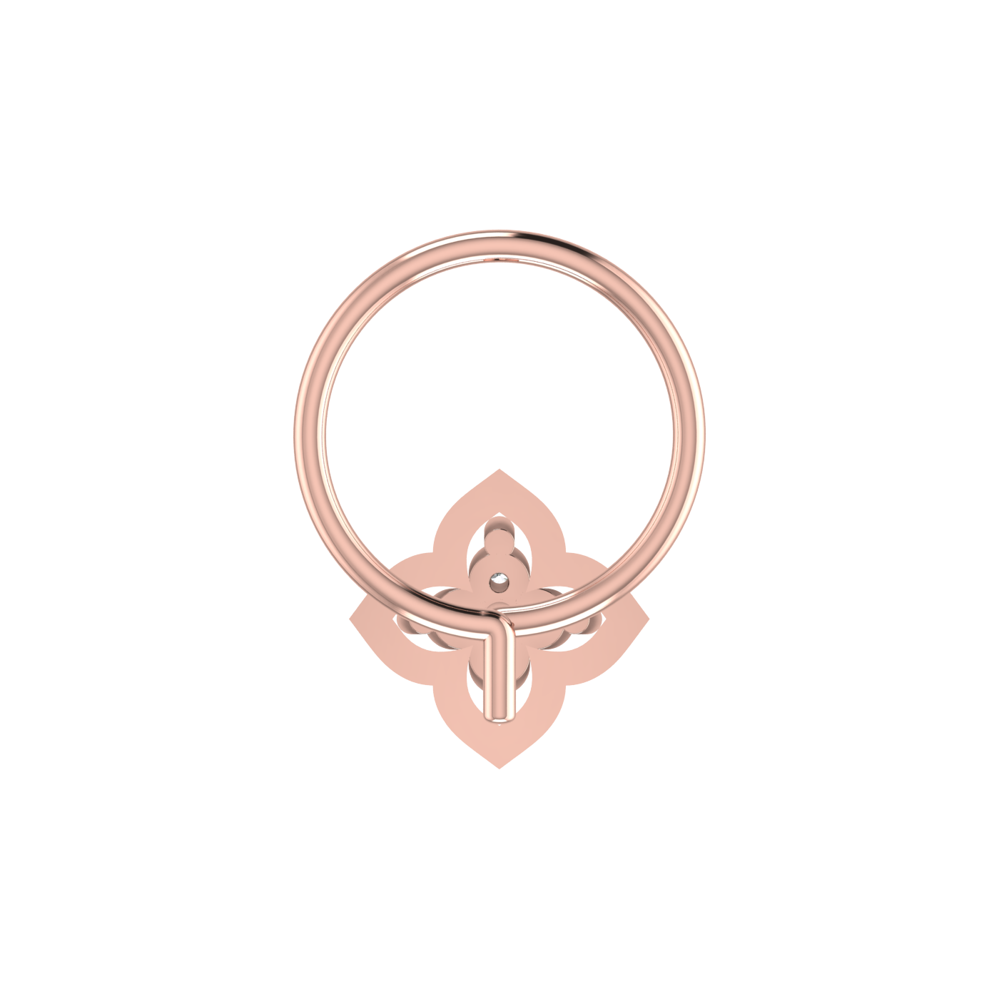 14K Gold Royal Blossom Design 0.04ct Lab Grown Diamond Nose Pin