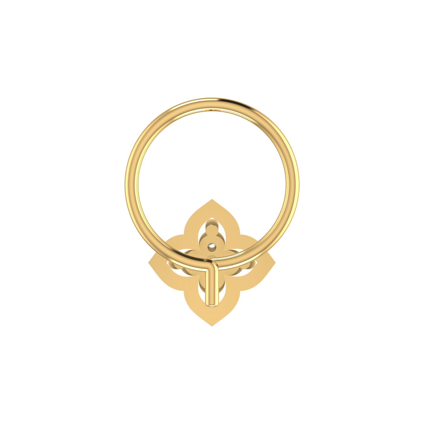 14K Gold Royal Blossom Design 0.04ct Lab Grown Diamond Nose Pin