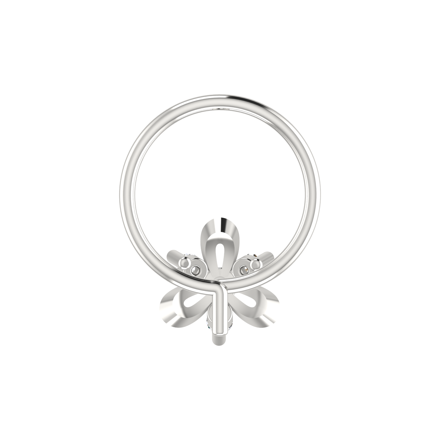 14K Gold Blooming Petal Design 0.039ct Lab Grown Diamond Nose Pin