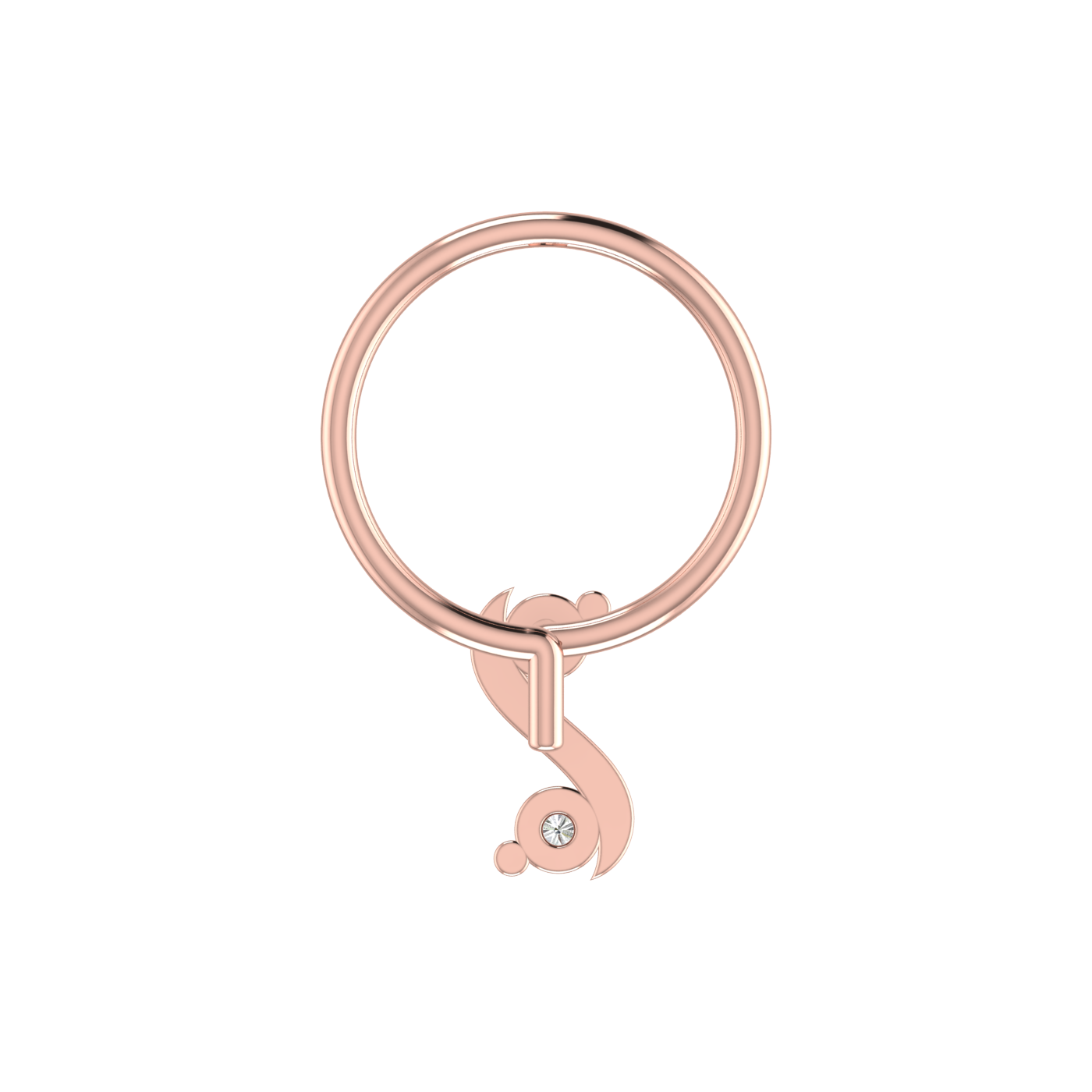 14K Gold Twist of Elegance Design 0.042ct Lab Grown Diamond Nose Pin