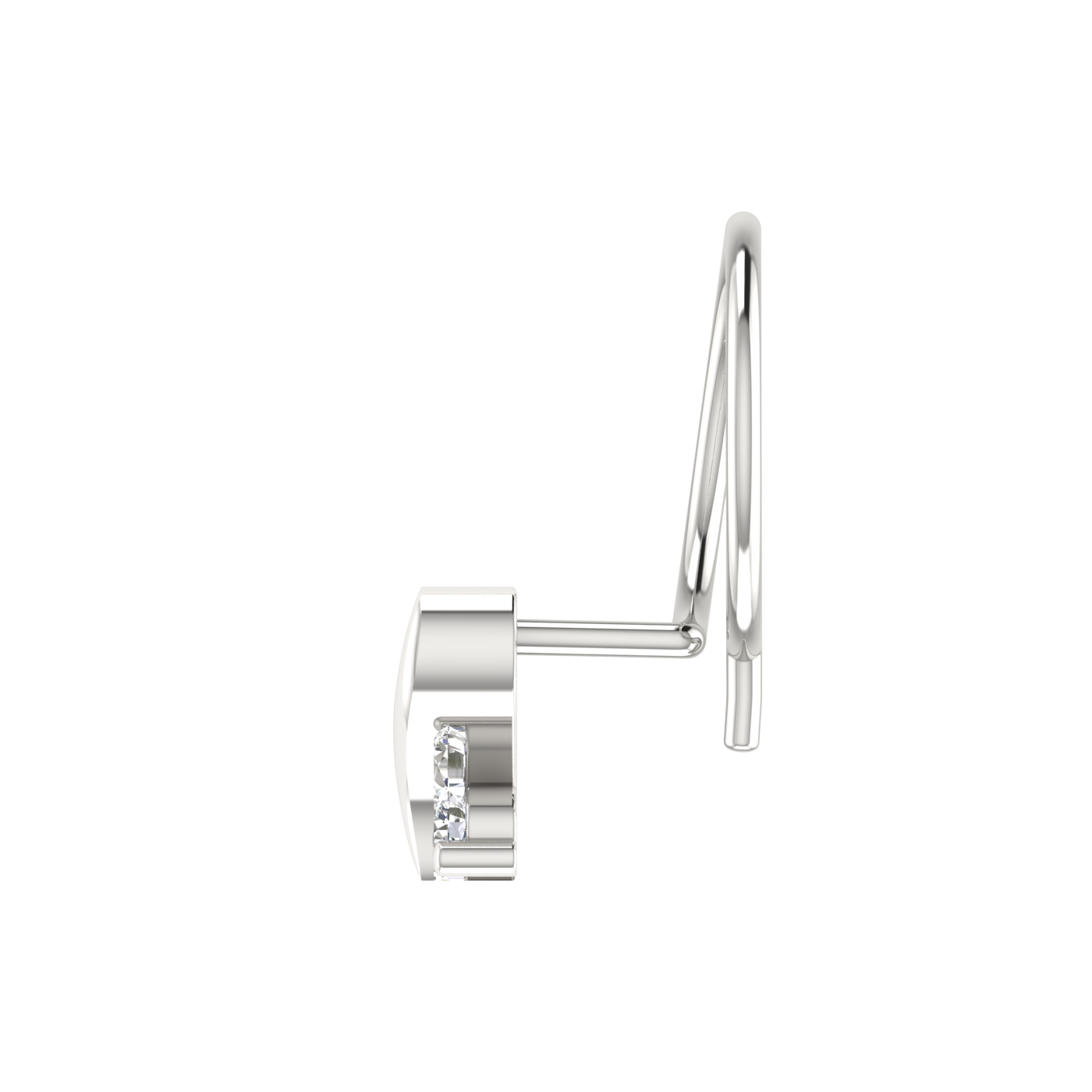 14K Gold Twist of Elegance Design 0.042ct Lab Grown Diamond Nose Pin