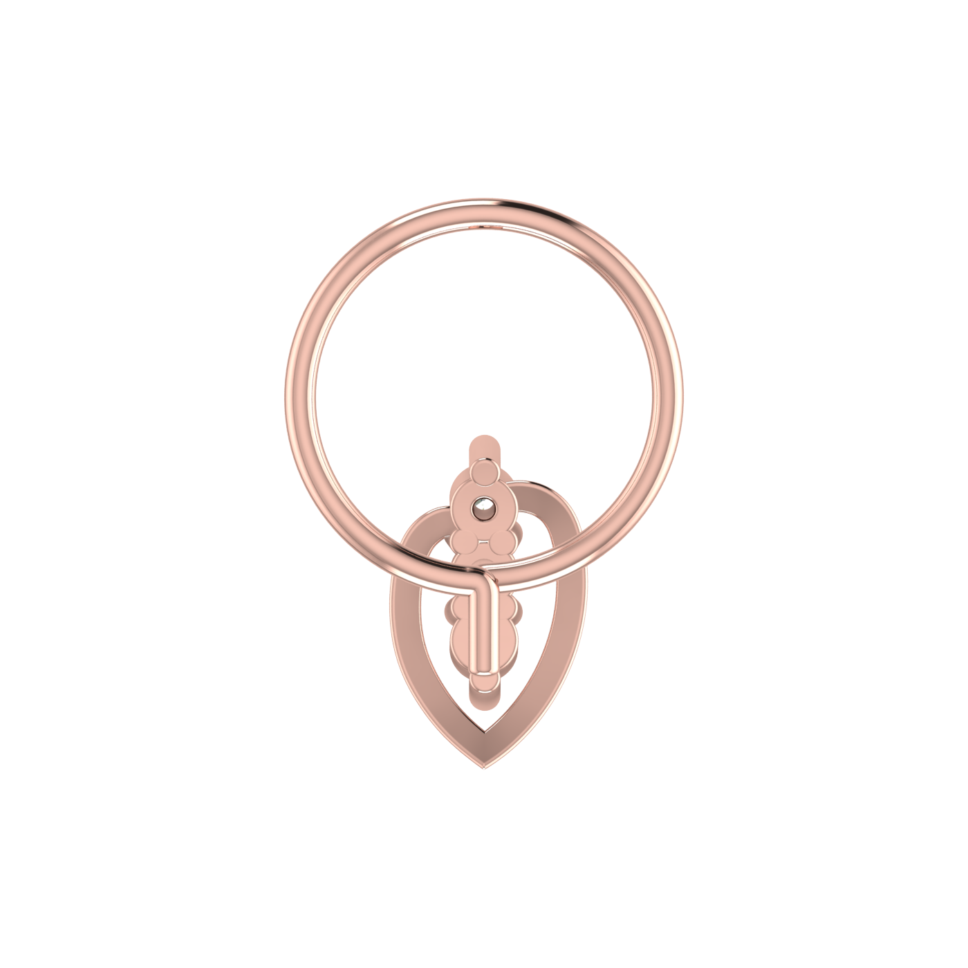 14K Gold Leaf Glow Spark Design 0.04ct Lab Grown Diamond Nose Pin