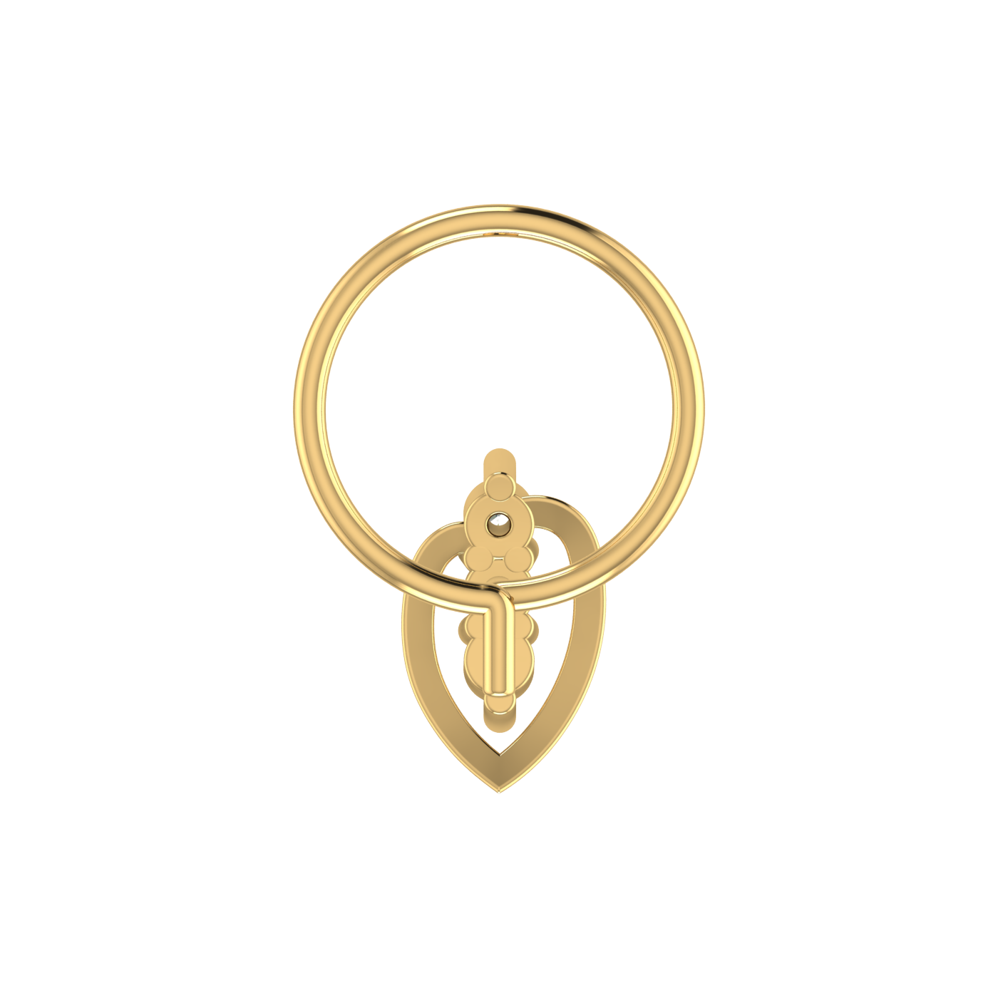 14K Gold Leaf Glow Spark Design 0.04ct Lab Grown Diamond Nose Pin