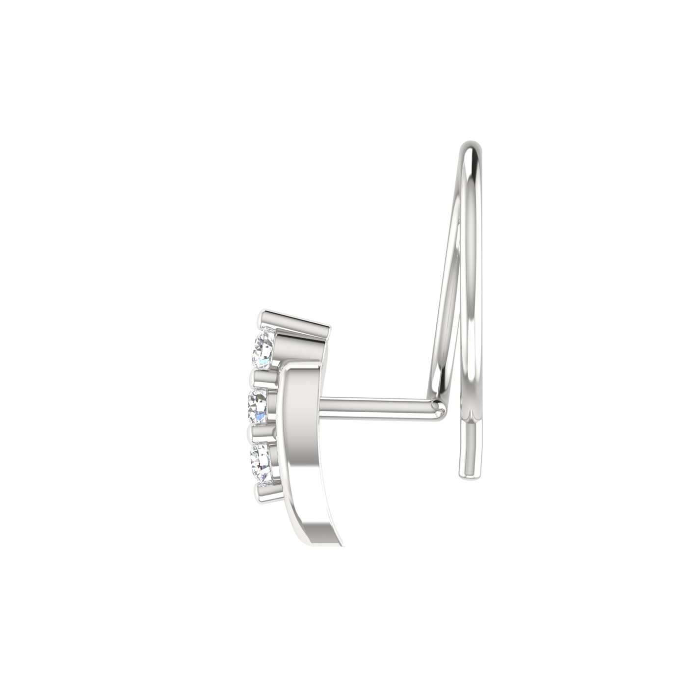 14K Gold Leaf Glow Spark Design 0.04ct Lab Grown Diamond Nose Pin