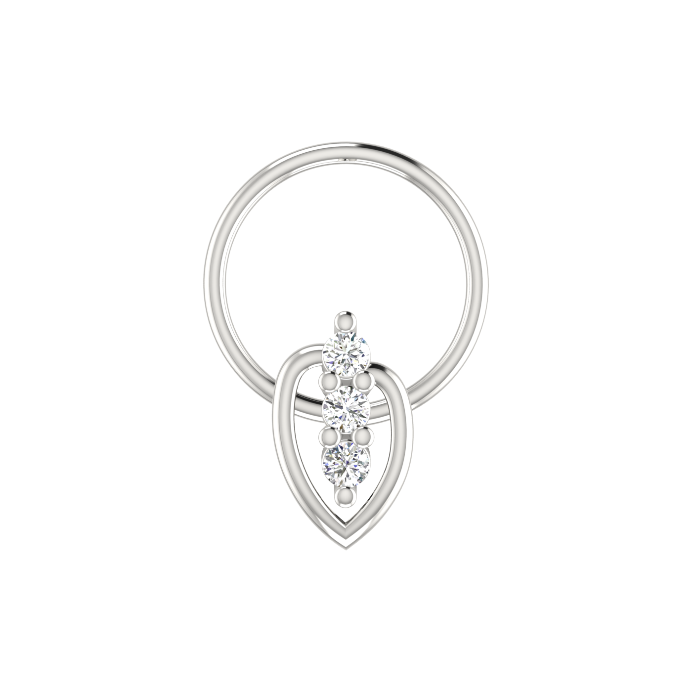 14K Gold Leaf Glow Spark Design 0.04ct Lab Grown Diamond Nose Pin