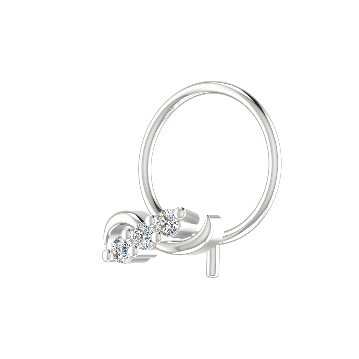 14K Gold Twilight Spark Design 0.04ct Lab Grown Diamond Nose Pin