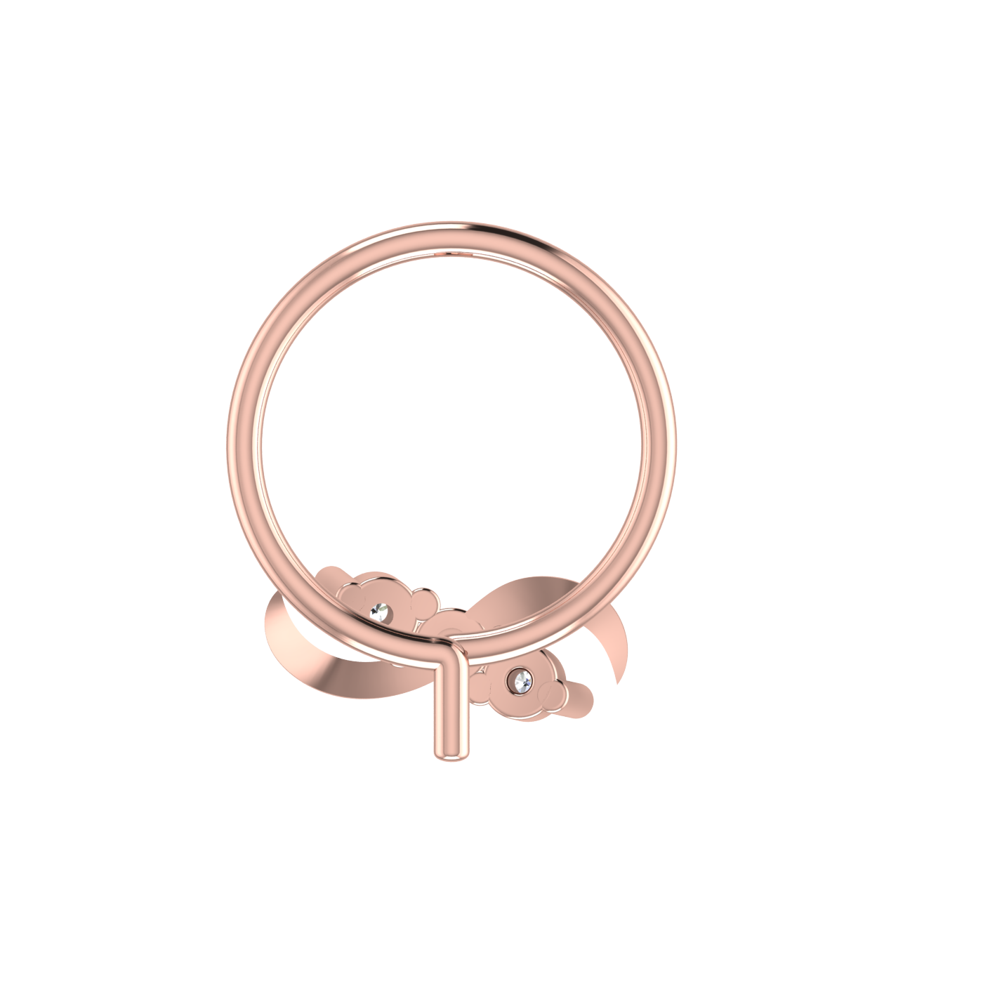 14K Gold Twilight Spark Design 0.04ct Lab Grown Diamond Nose Pin