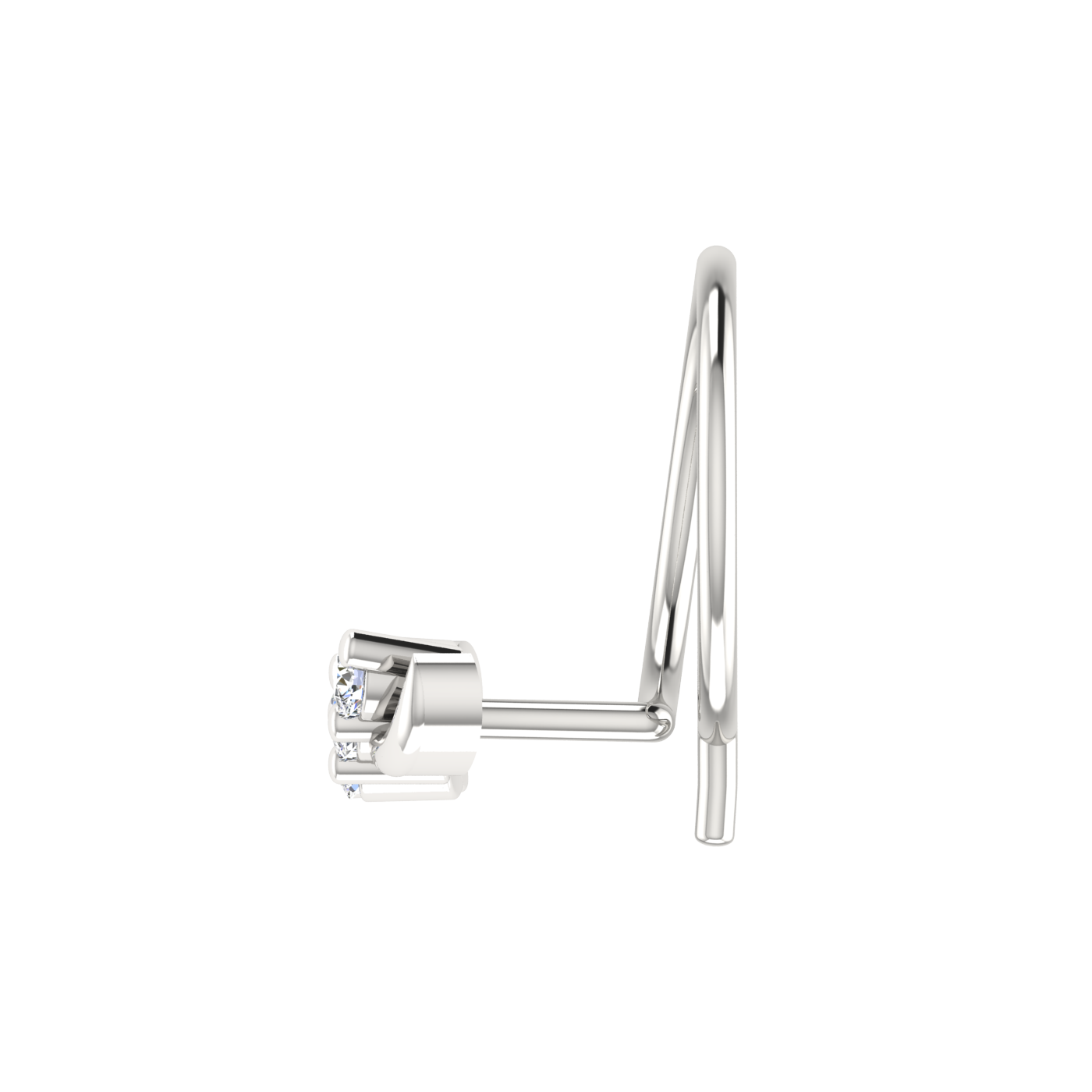14K Gold Twilight Spark Design 0.04ct Lab Grown Diamond Nose Pin