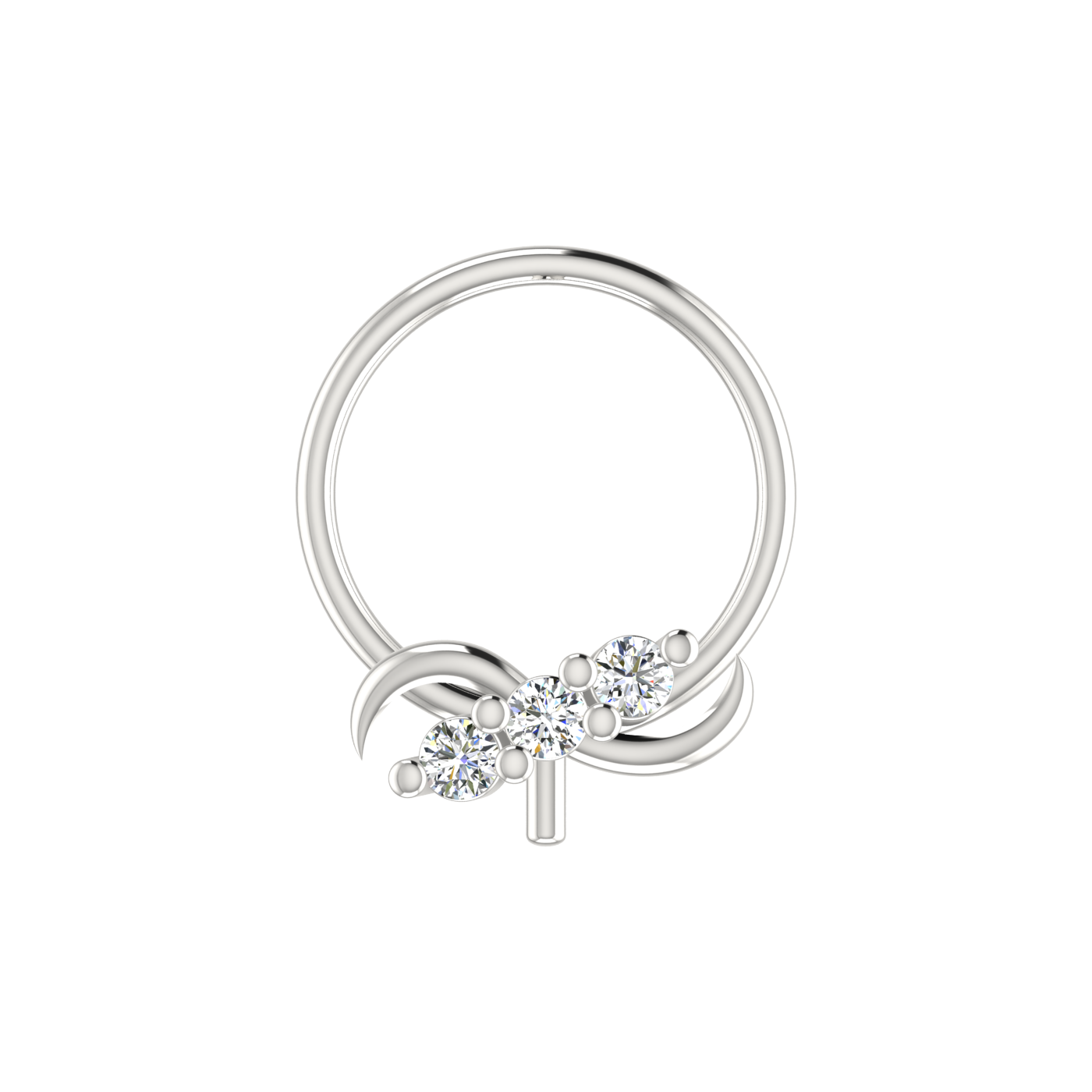 14K Gold Twilight Spark Design 0.04ct Lab Grown Diamond Nose Pin