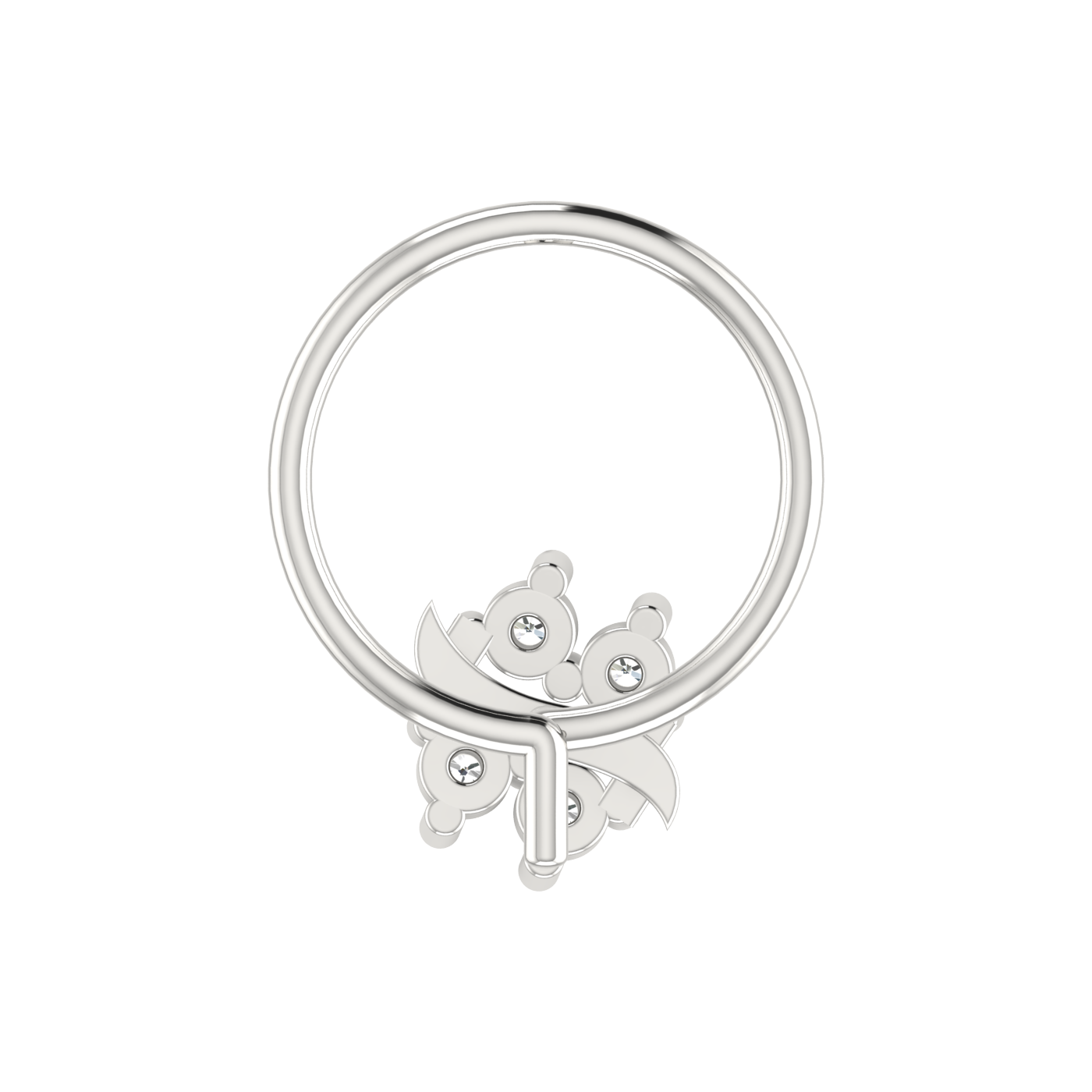 14K Gold Radiant Cluster Design 0.06ct Lab Grown Diamond Nose Pin