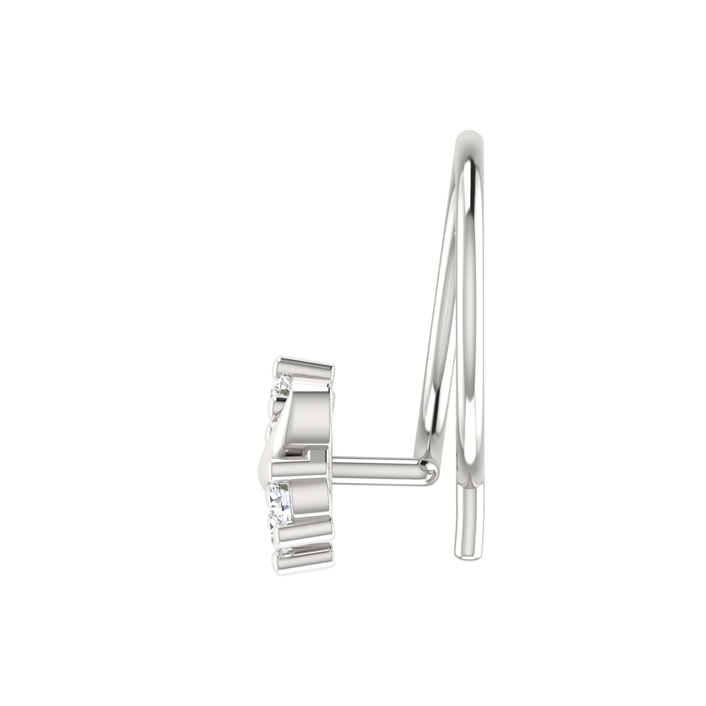 14K Gold Radiant Cluster Design 0.06ct Lab Grown Diamond Nose Pin