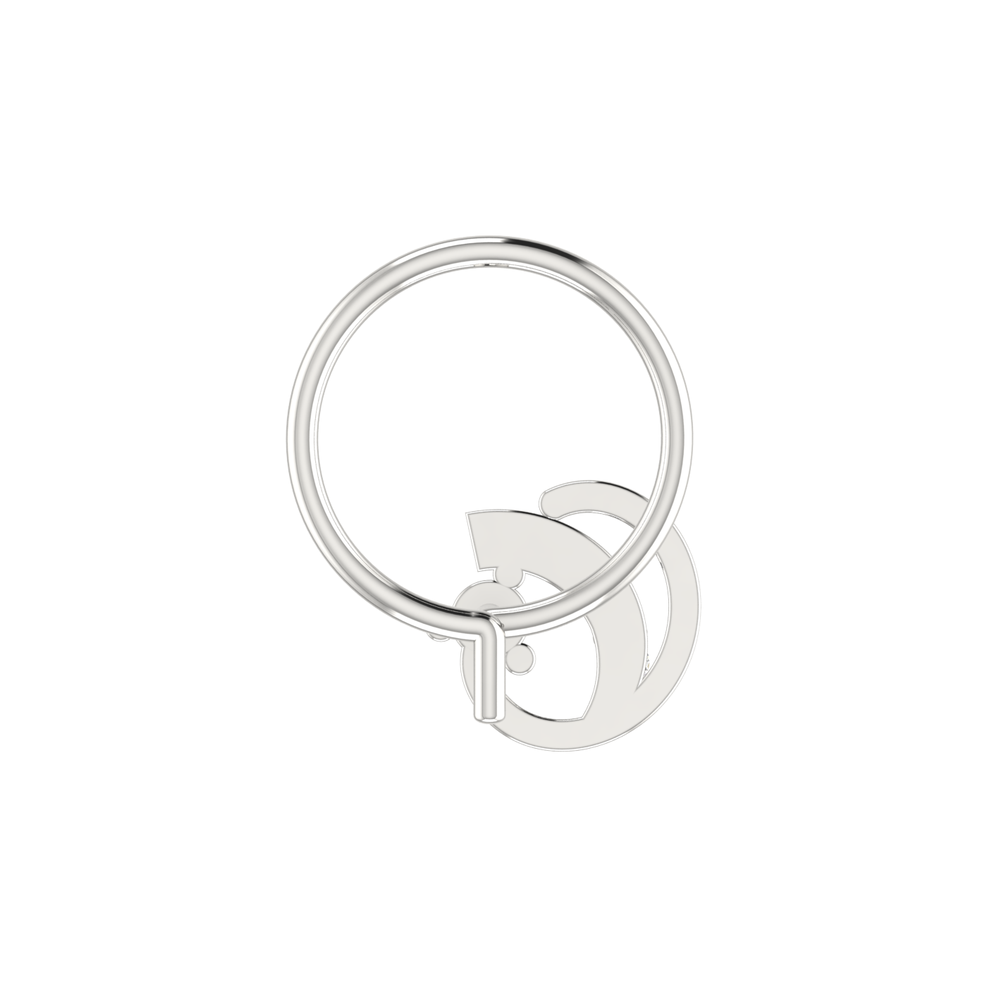 14K Gold Celestial Crescent Design 0.04ct Lab Grown Diamond Nose Pin