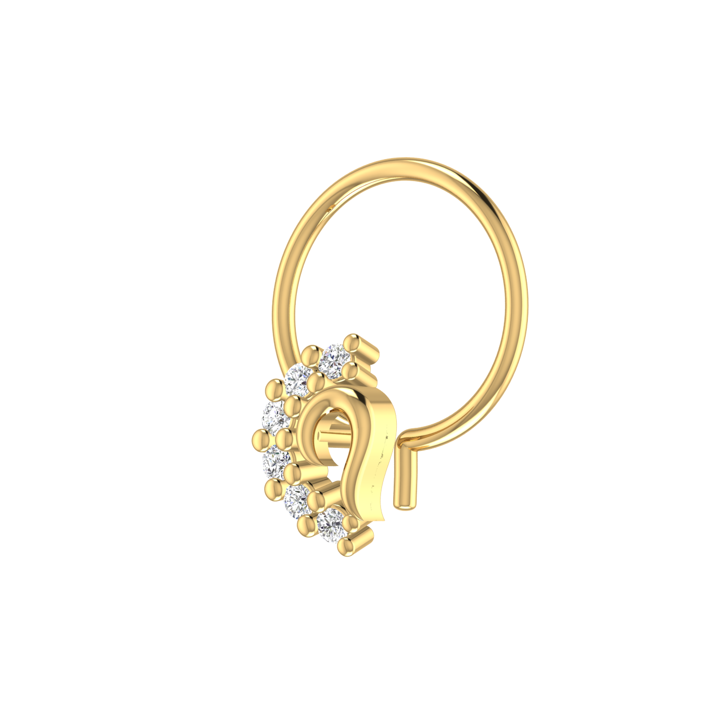 14K Gold Golden HexaGlow Stud 0.01ct Lab Grown Diamond Nose Pin