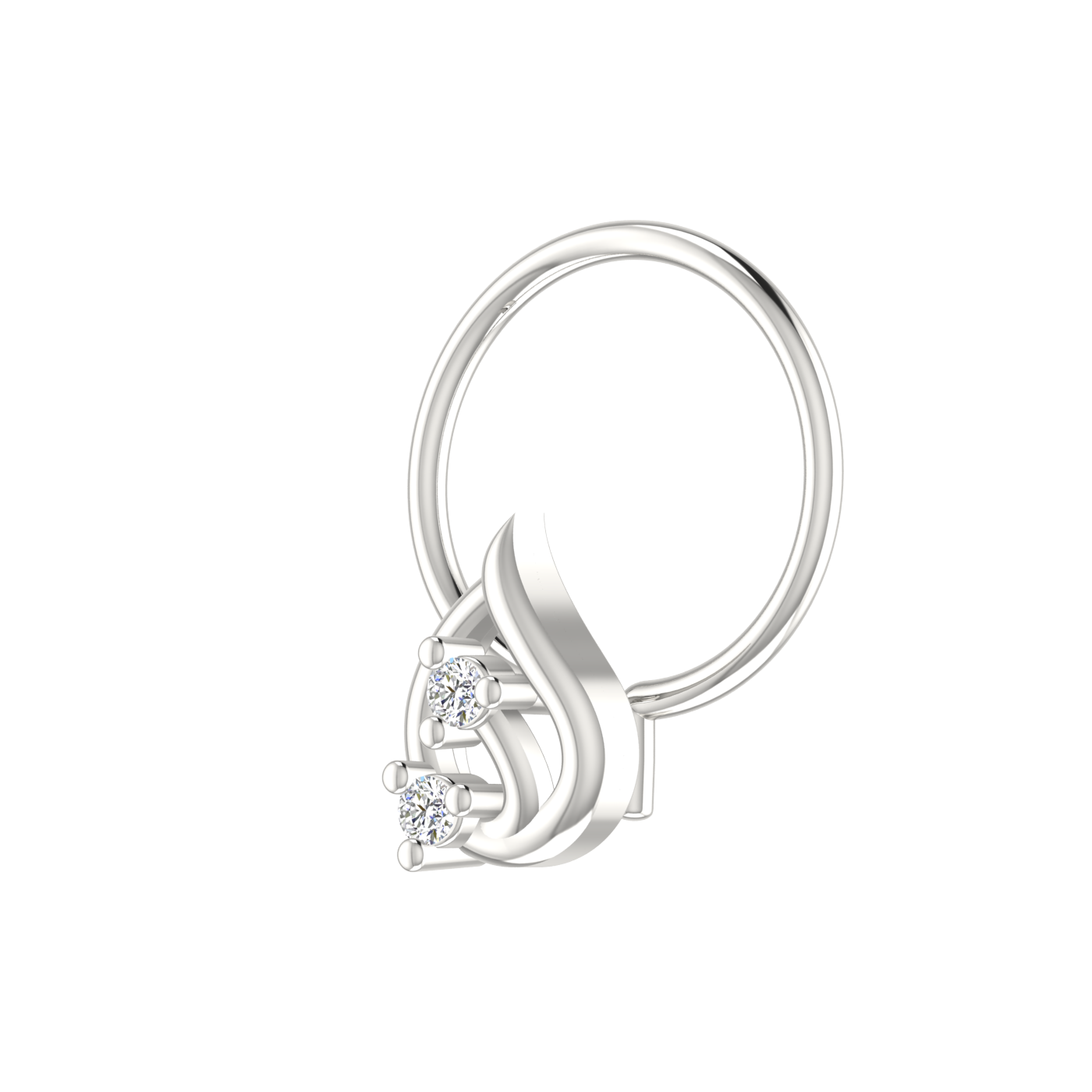 14K Gold Dewdrop Elegance Design 0.02ct Lab Grown Diamond Nose Pin