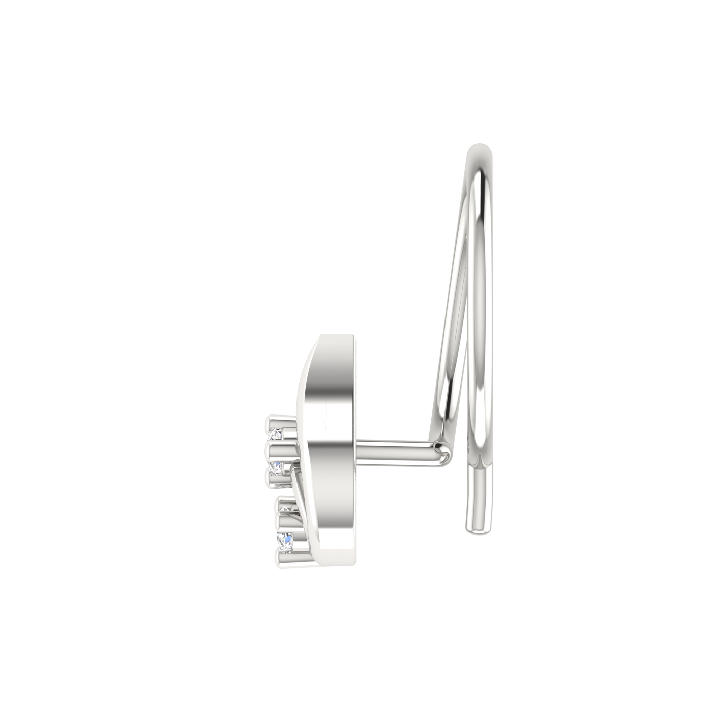 14K Gold Dewdrop Elegance Design 0.02ct Lab Grown Diamond Nose Pin