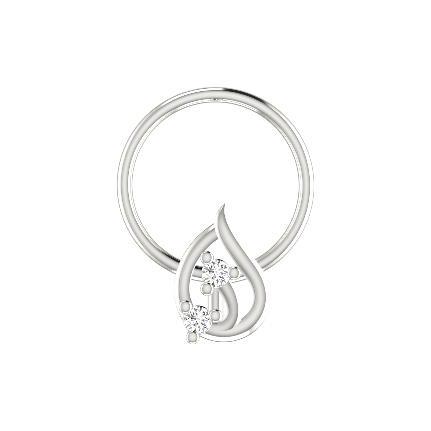 14K Gold Dewdrop Elegance Design 0.02ct Lab Grown Diamond Nose Pin