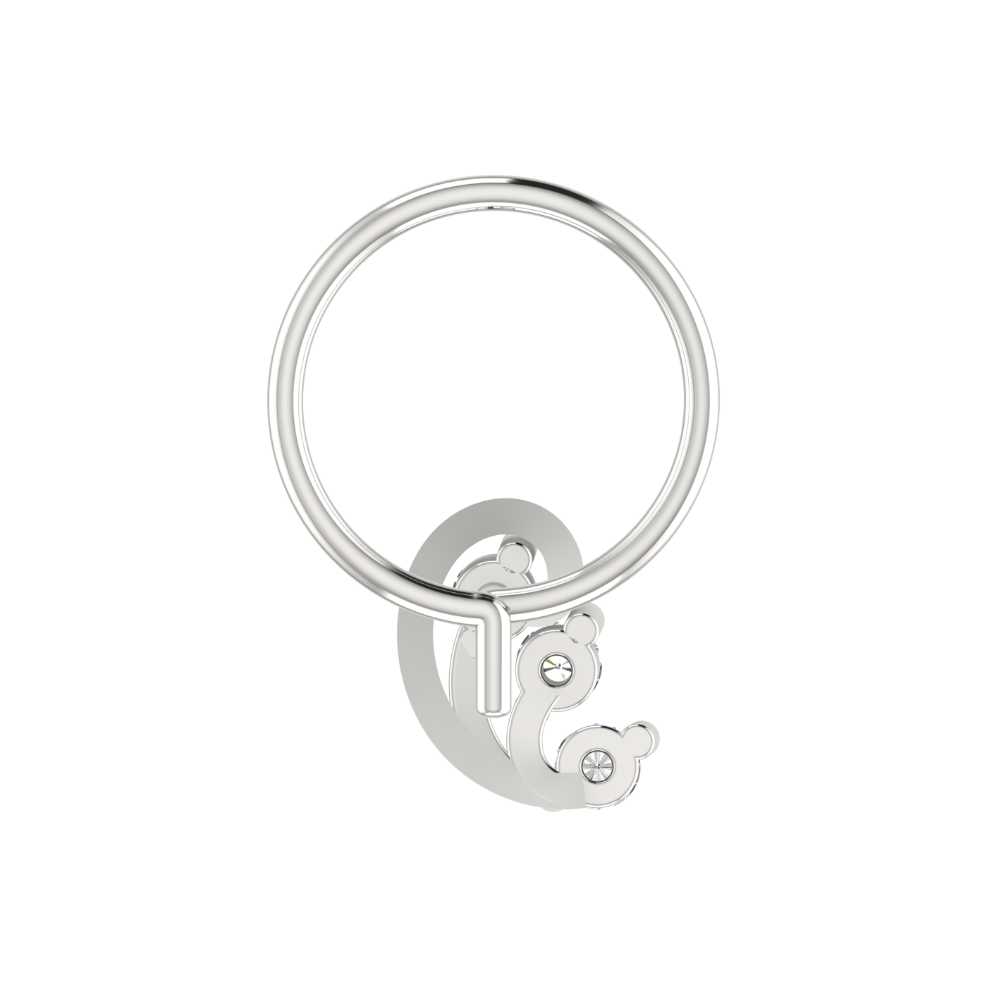 14K Gold Harmony Swirl 0.054ct Lab Grown Diamond Nose Pin