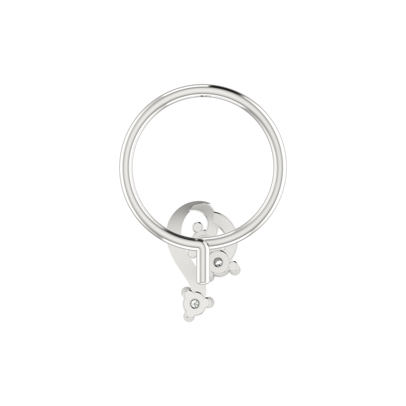 14K Gold Serene Swirl Design 0.036ct Lab Grown Diamond Nose Pin
