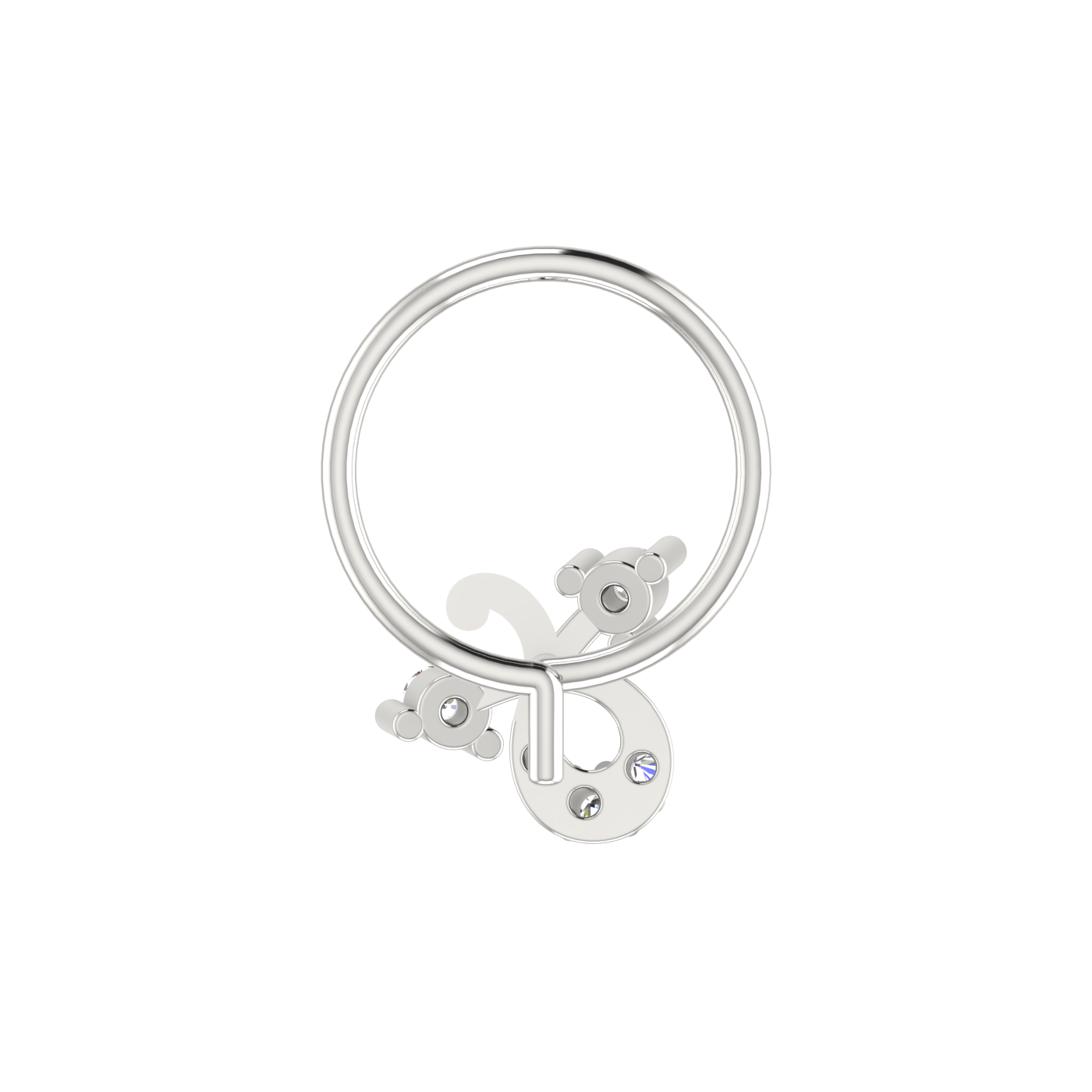 14K Gold Enchanted Vine Design 0.048ct Lab Grown Diamond Nose Pin