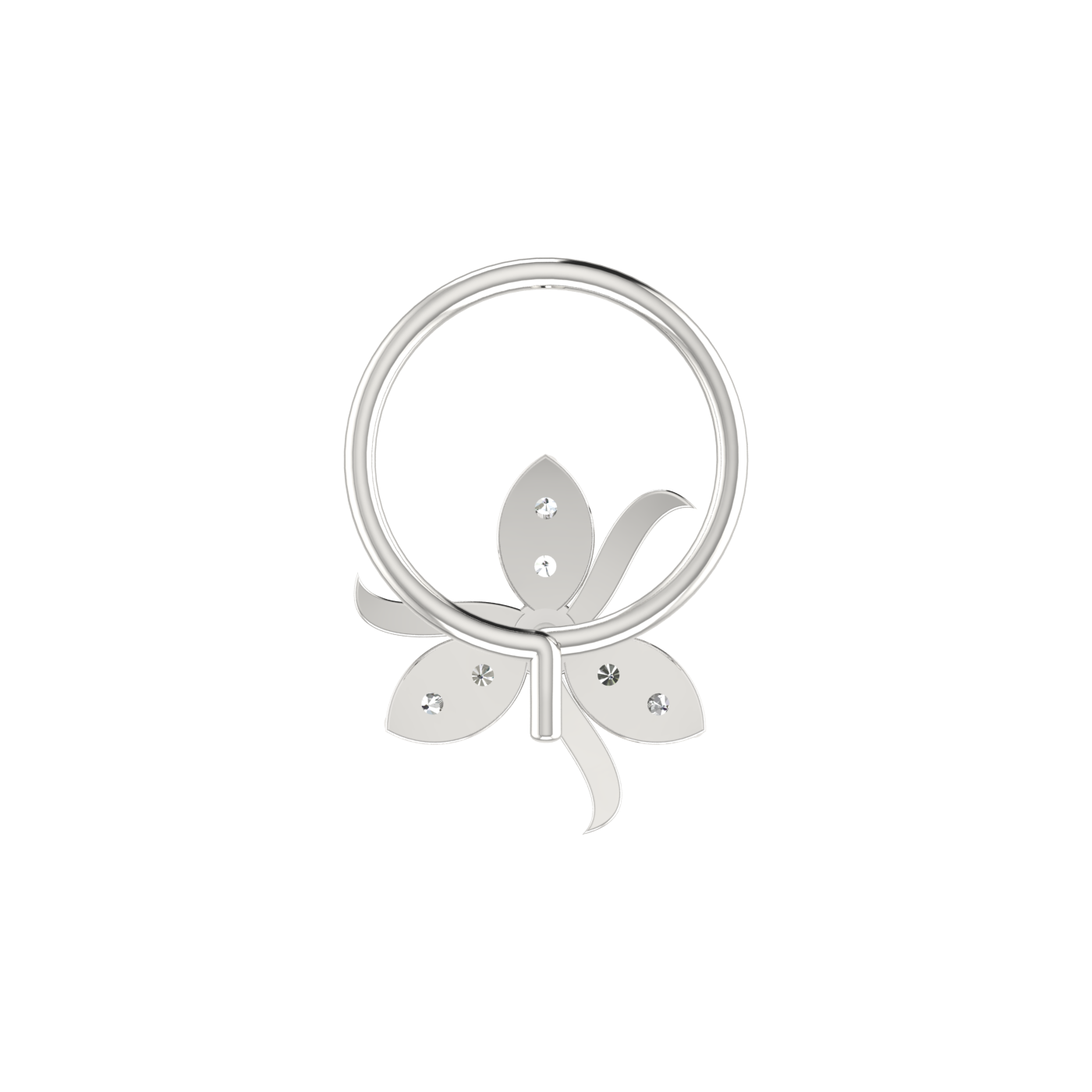 0.06 Ct Lab Grown Diamond Floral Petal Nose Pin