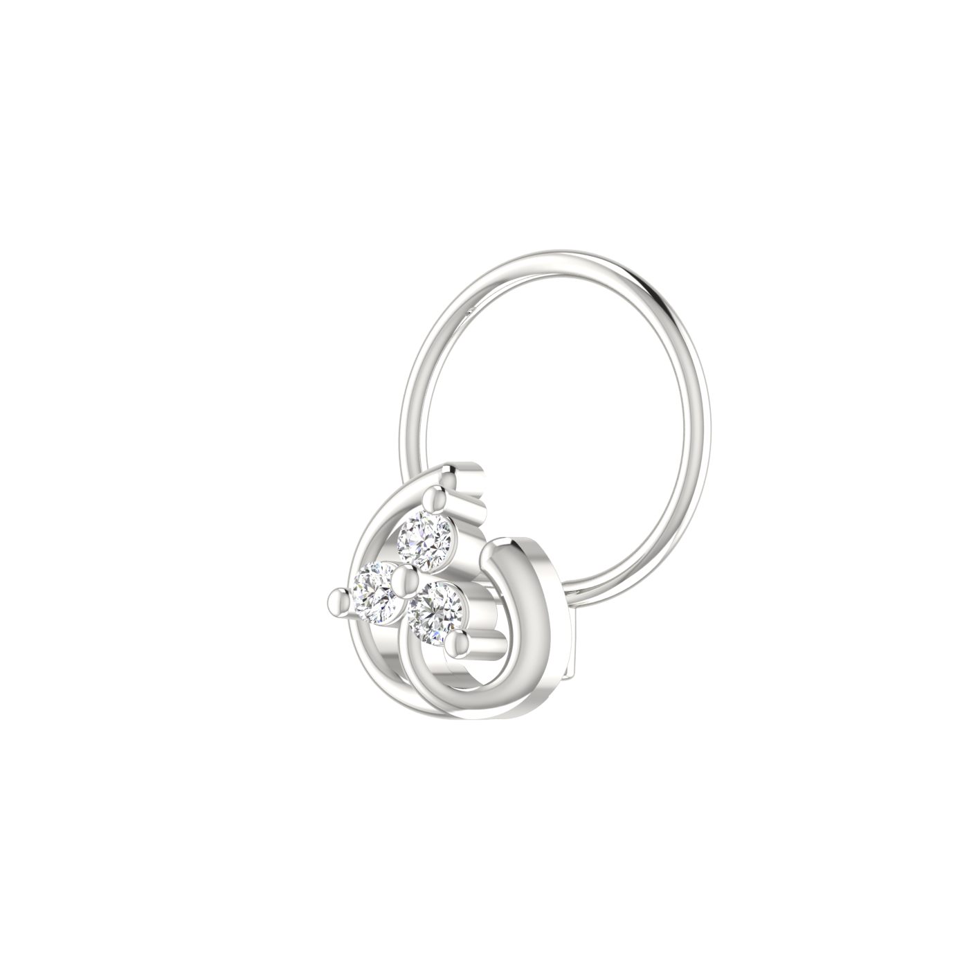 14K Gold Infinity Bloom Design 0.054ct Lab Grown Diamond Nose Pin